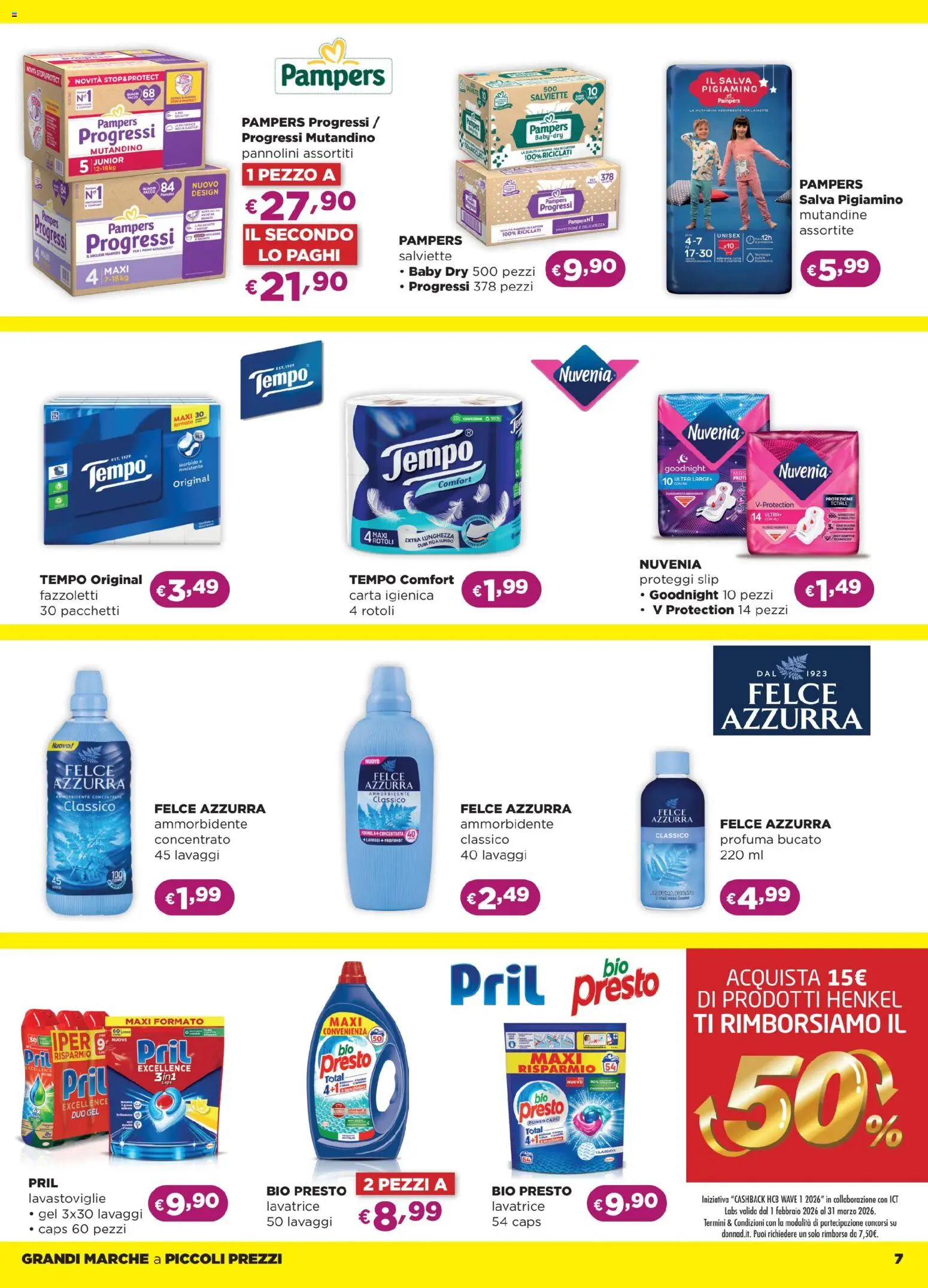 Volantino La Saponeria del 26.02.2026 | Pagina: 7 | Prodotti: Pannolini, Proteggi slip, Fazzoletti, Lavastoviglie