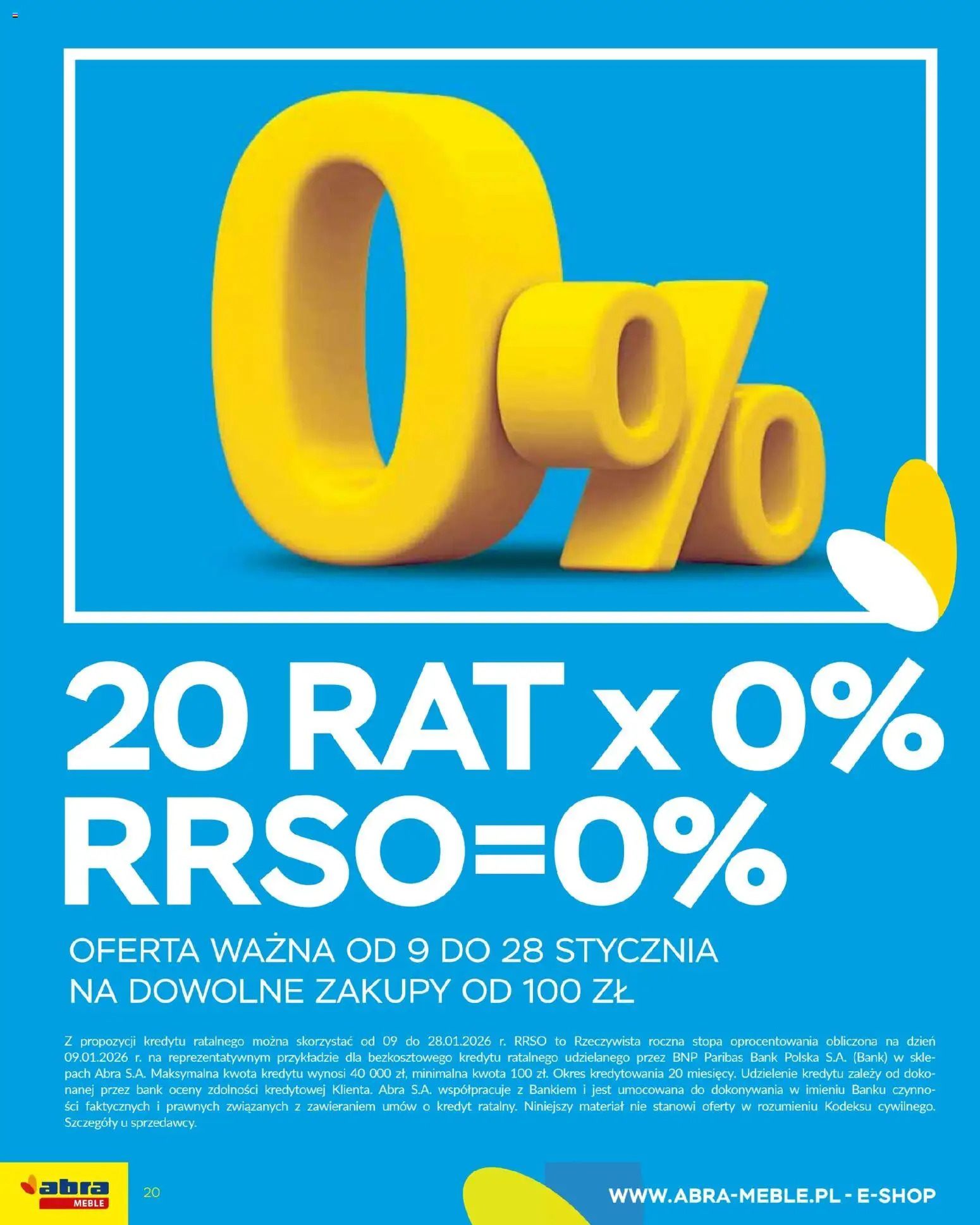 Abra meble Gazetka od 09.01.2026 | Strona: 20