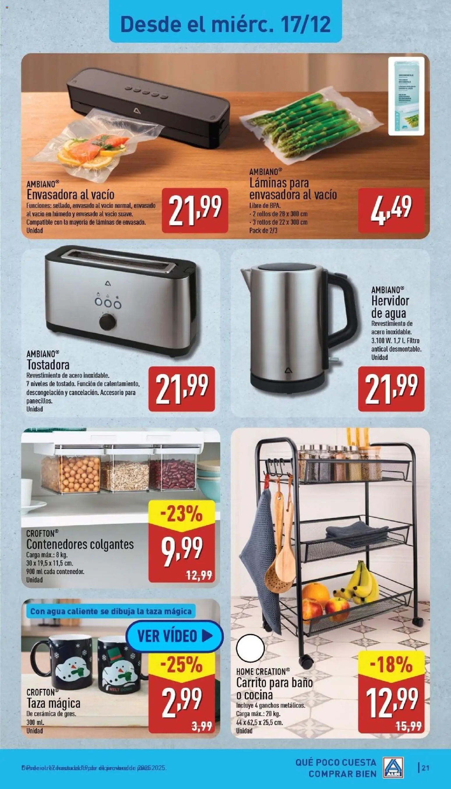 Aldi folleto Baleares │ válido desde el 15.12.2025 | Página: 21 | Productos: Video, Cocina, Tostadora, Baño