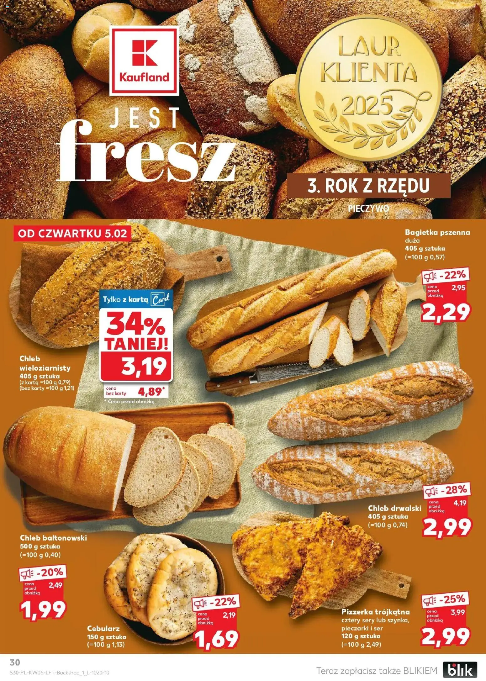 Kaufland gazetka od 05.02.2026 | Strona: 30 | Produkty: Karta, Pieczarki, Bagietka, Chleb