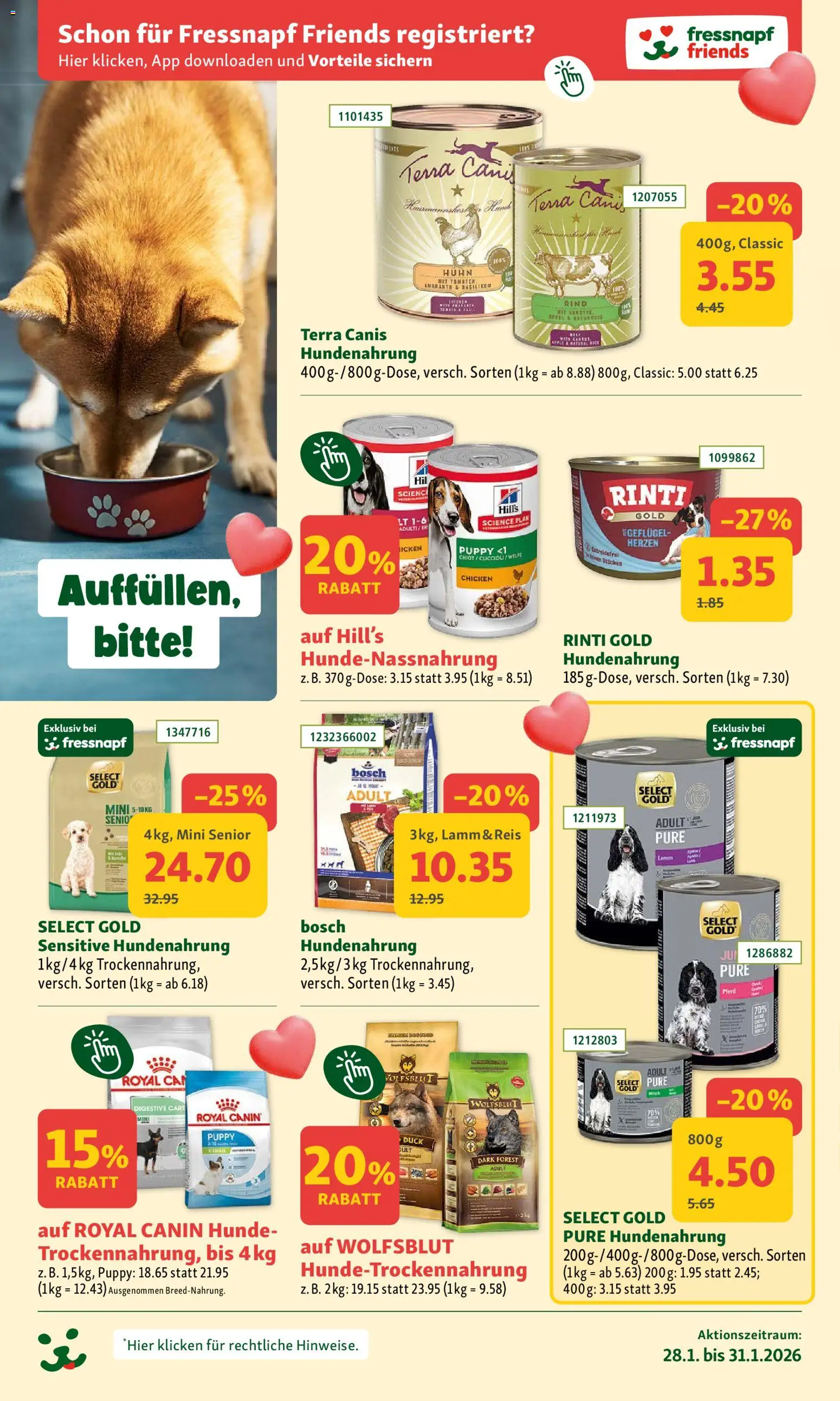 Fressnapf Aktionen – gültig ab 28.01.2026 | Seite: 4 | Produkte: Tomaten, Reis, Bosch