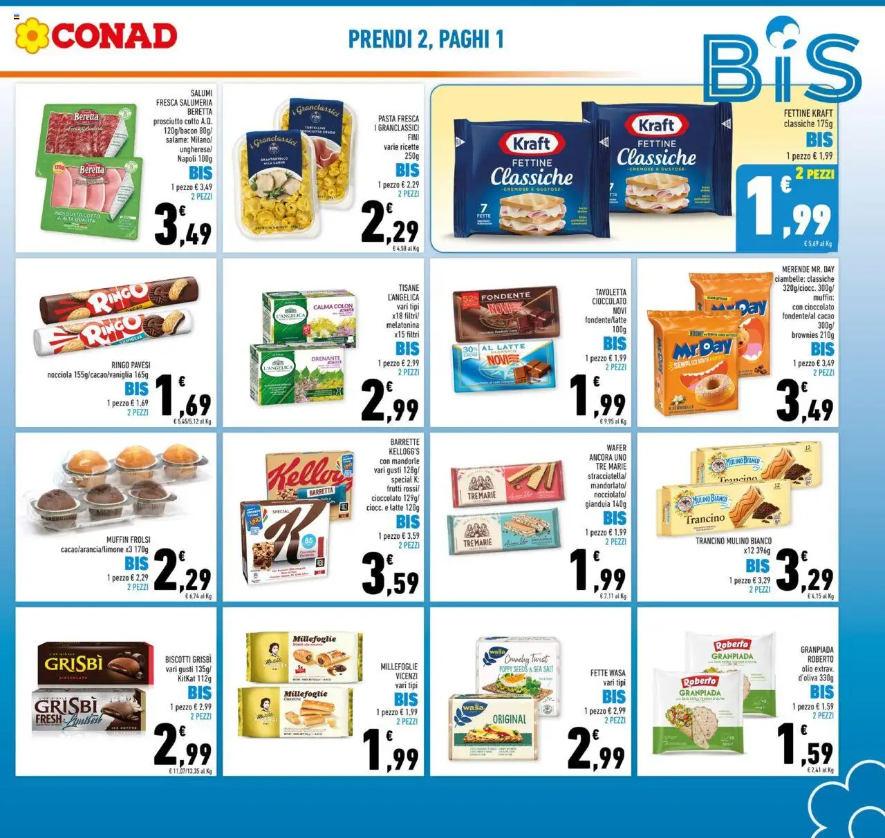 Volantino Conad del 08.10.2025 | Pagina: 3 | Prodotti: Prosciutto Cotto, Latte, Muffin, Cacao