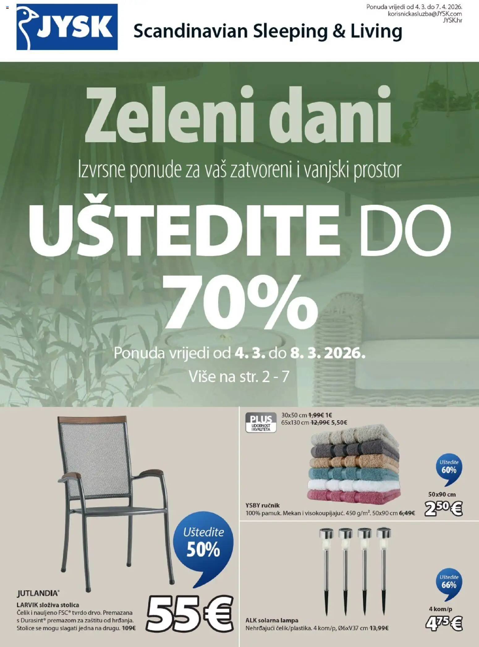 JYSK katalog | vrijedi od 04.03.2026 | Stranica: 1 | Proizvodi: Stolica, Ručnik