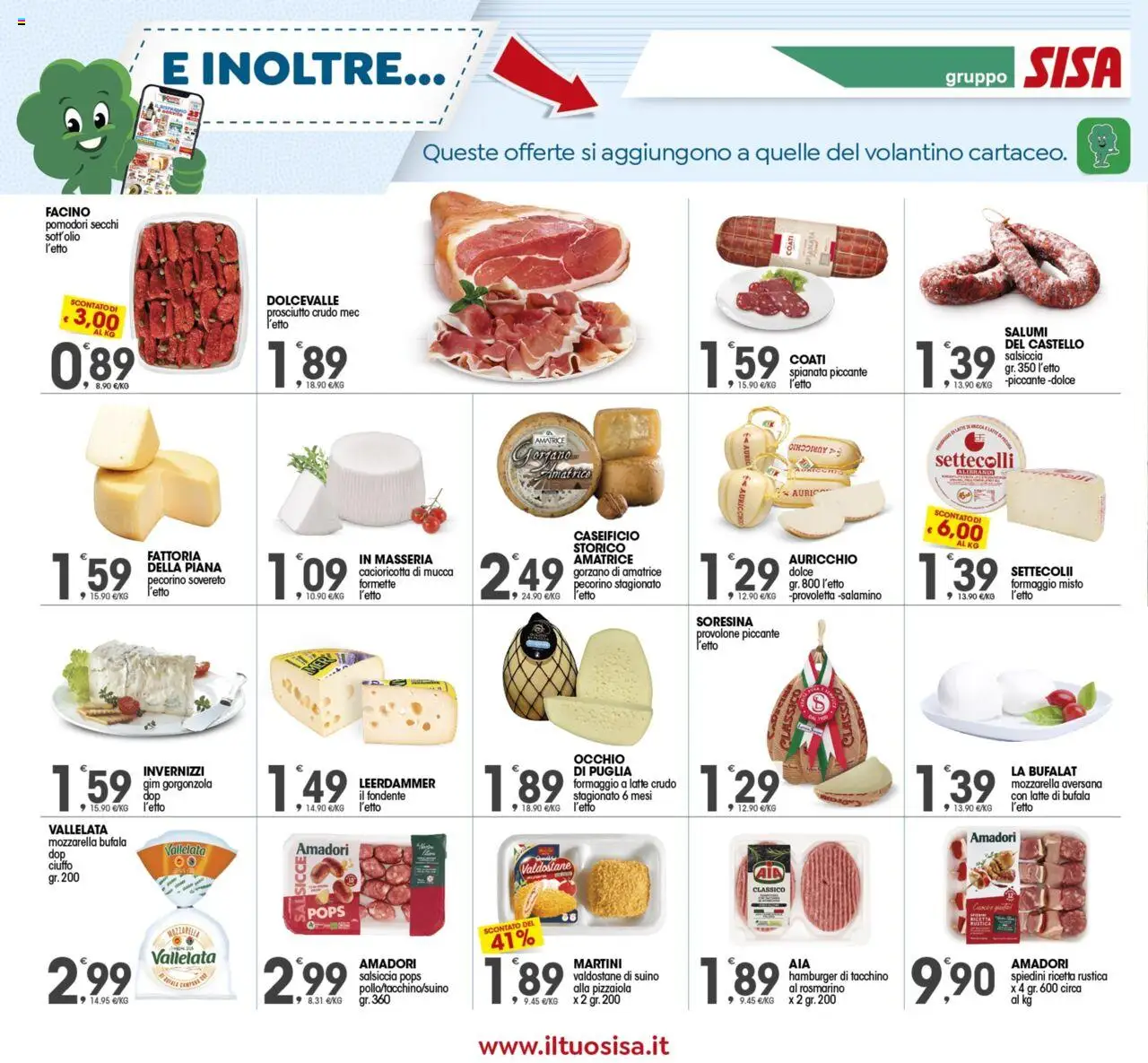 Volantino SISA del 08.08.2025 | Pagina: 10 | Prodotti: Suino, Pomodori, Hamburger, Spiedini