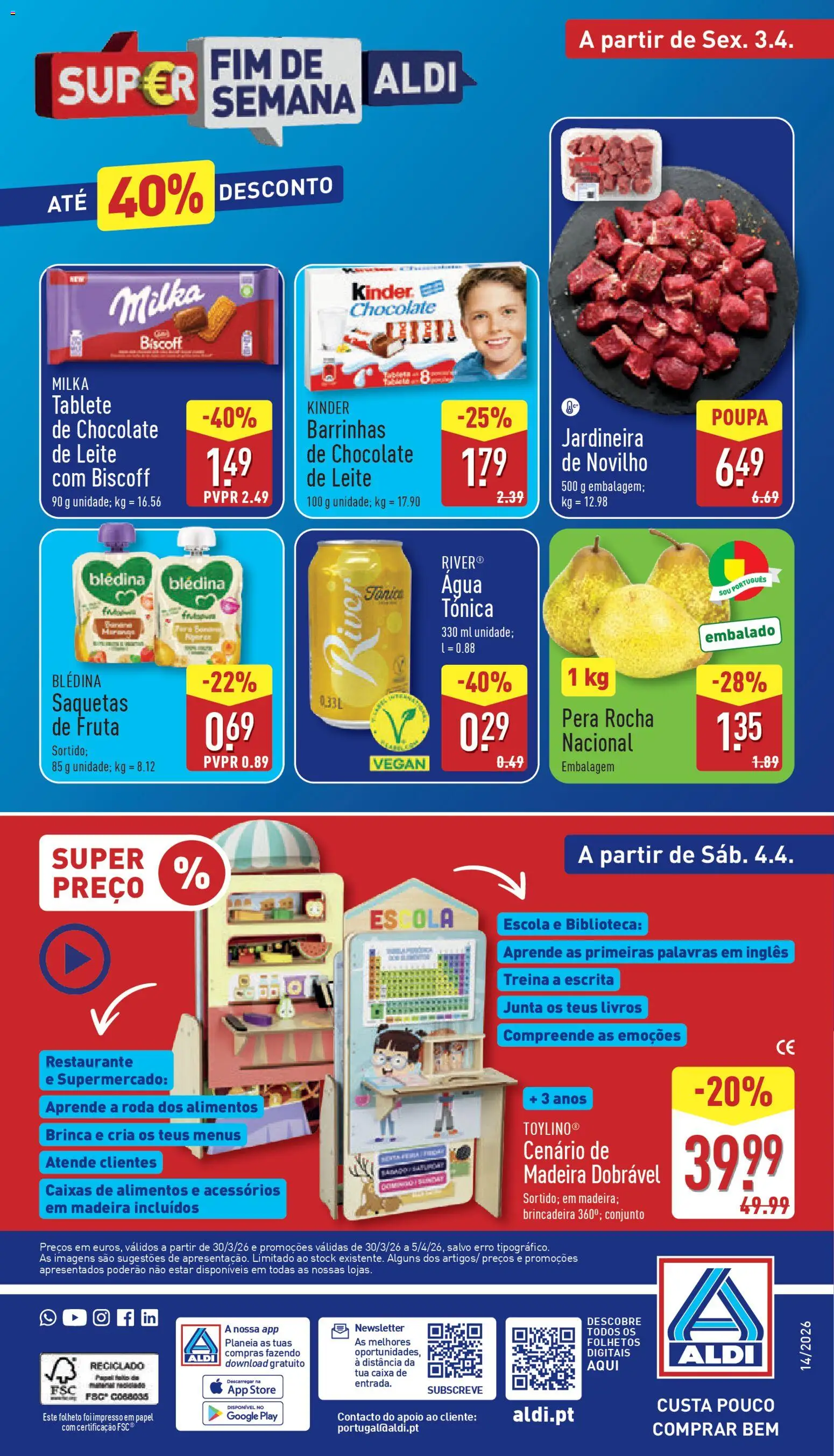 Aldi folheto | 30/03/2026 |  🎉 Como obter um desconto limitado? Poupe ainda hoje! | Portugal