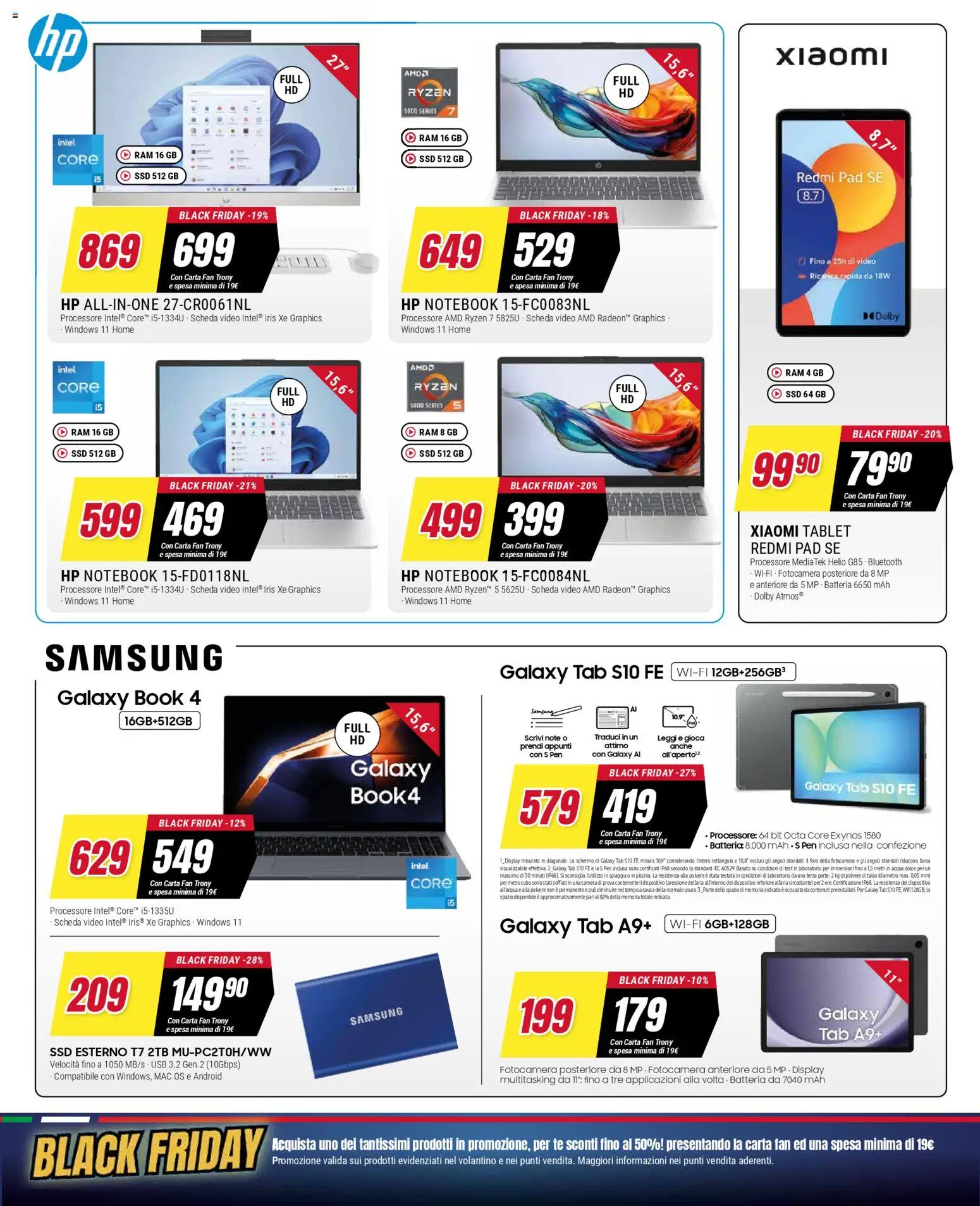 Volantino Trony del 25.11.2025 | Pagina: 8 | Prodotti: Notebook, Tè, Fotocamera, Samsung