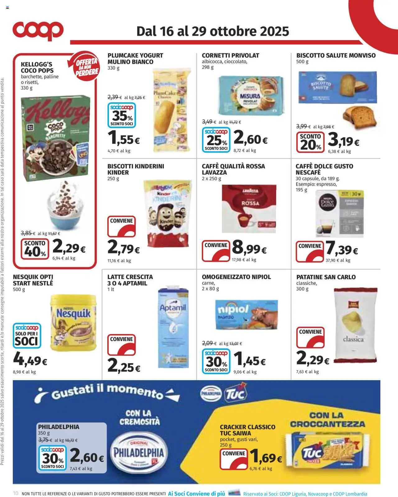 Volantino COOP del 16.10.2025 | Pagina: 10 | Prodotti: Yogurt, Caffè, Plumcake, Lavazza