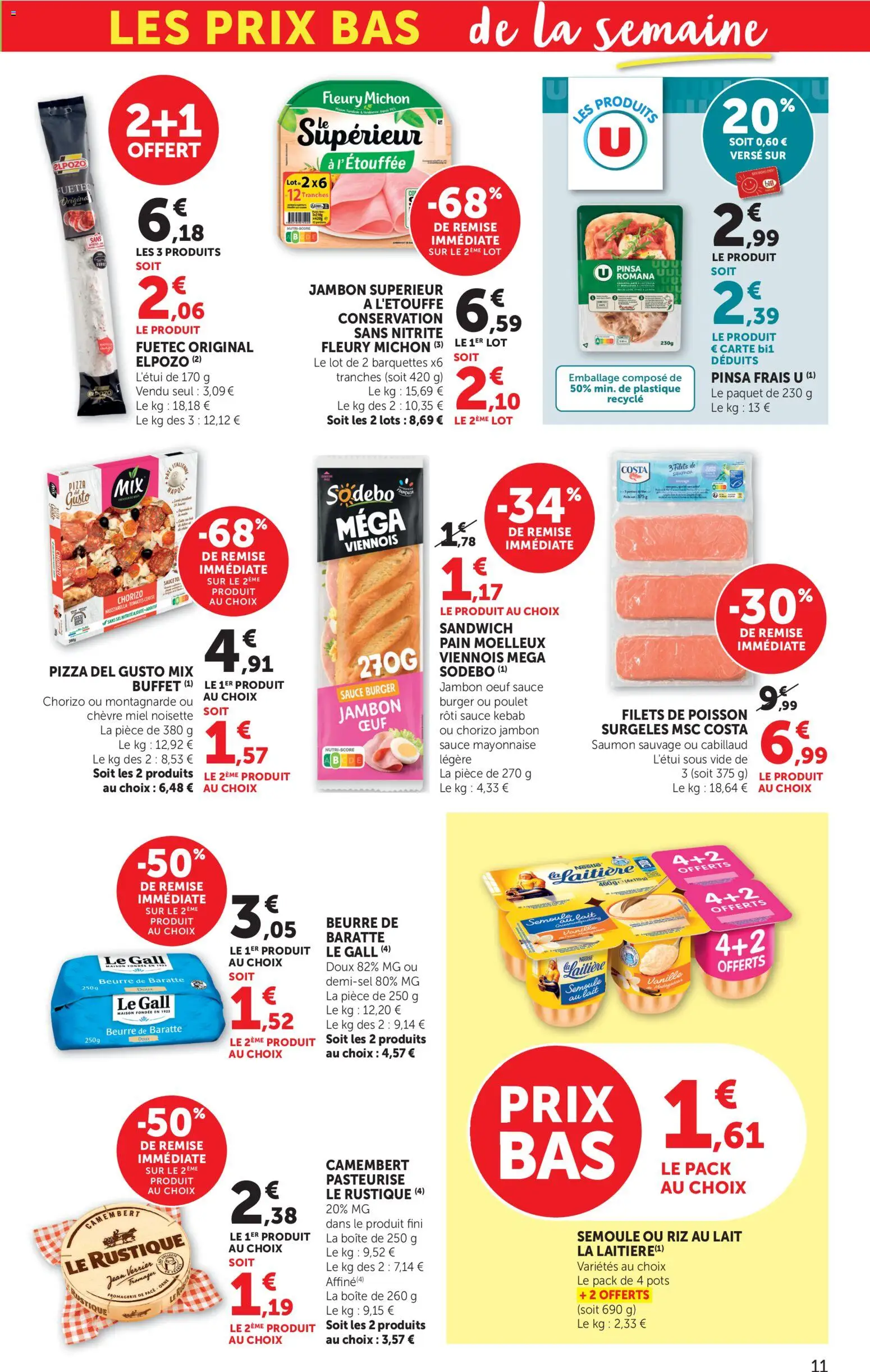 {H1} | Page: 11 | Produits: Pinsa, Jambon, Riz, Poisson