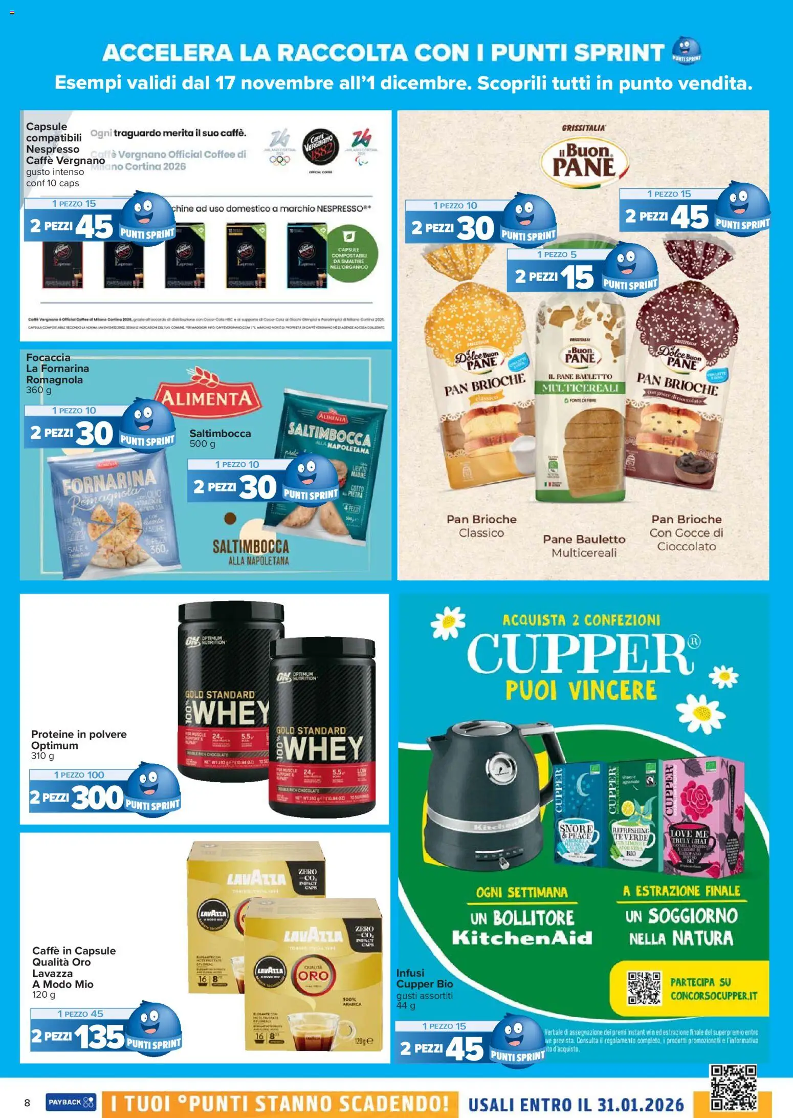 Volantino Carrefour del 17.11.2025 | Pagina: 8 | Prodotti: Caffè, Cioccolato, Tè, Coca Cola