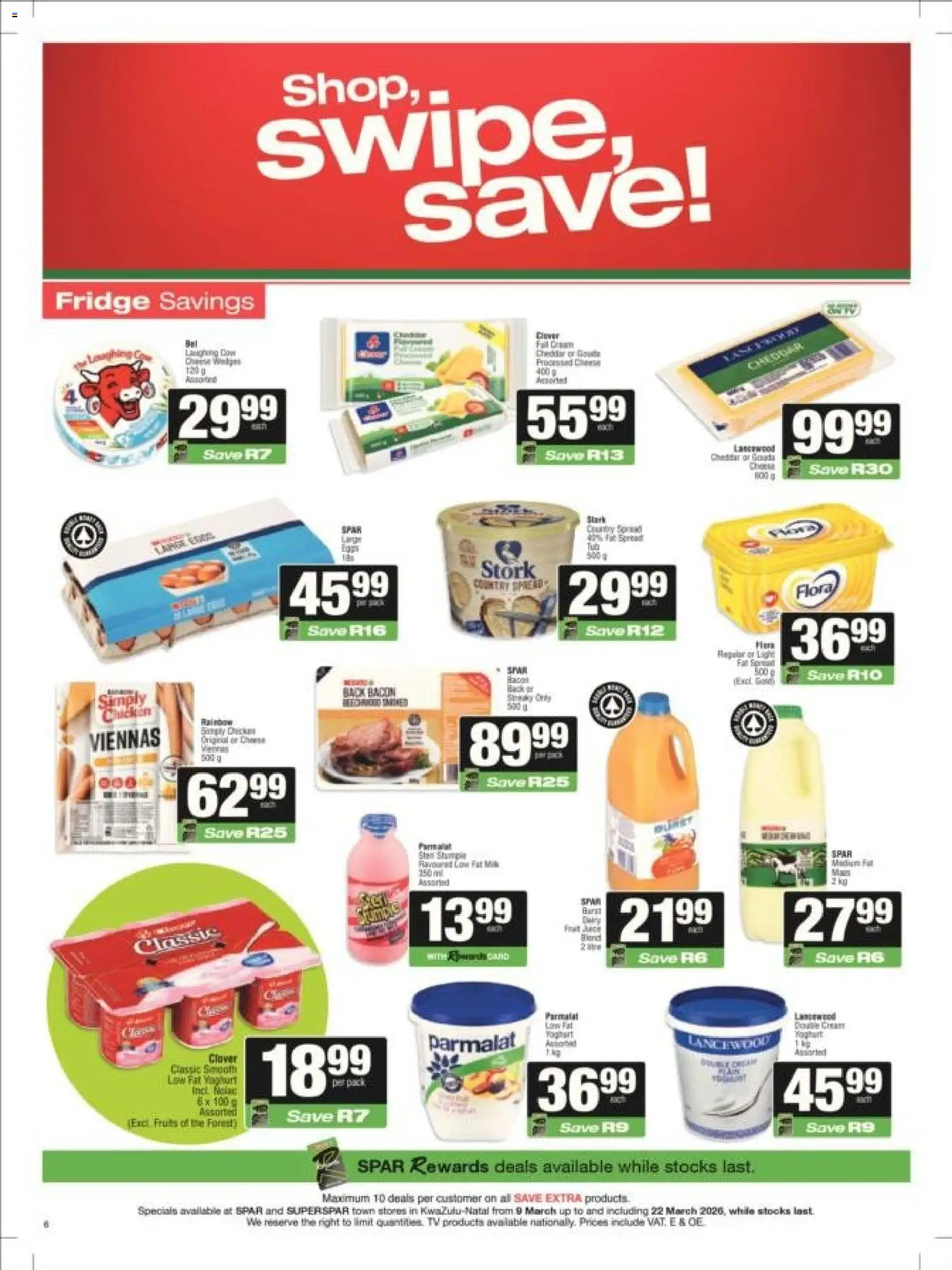 New Superspar catalogue – valid from 09.03.2026 | Page: 6 | Products: TV, Fridge, Milk, Light