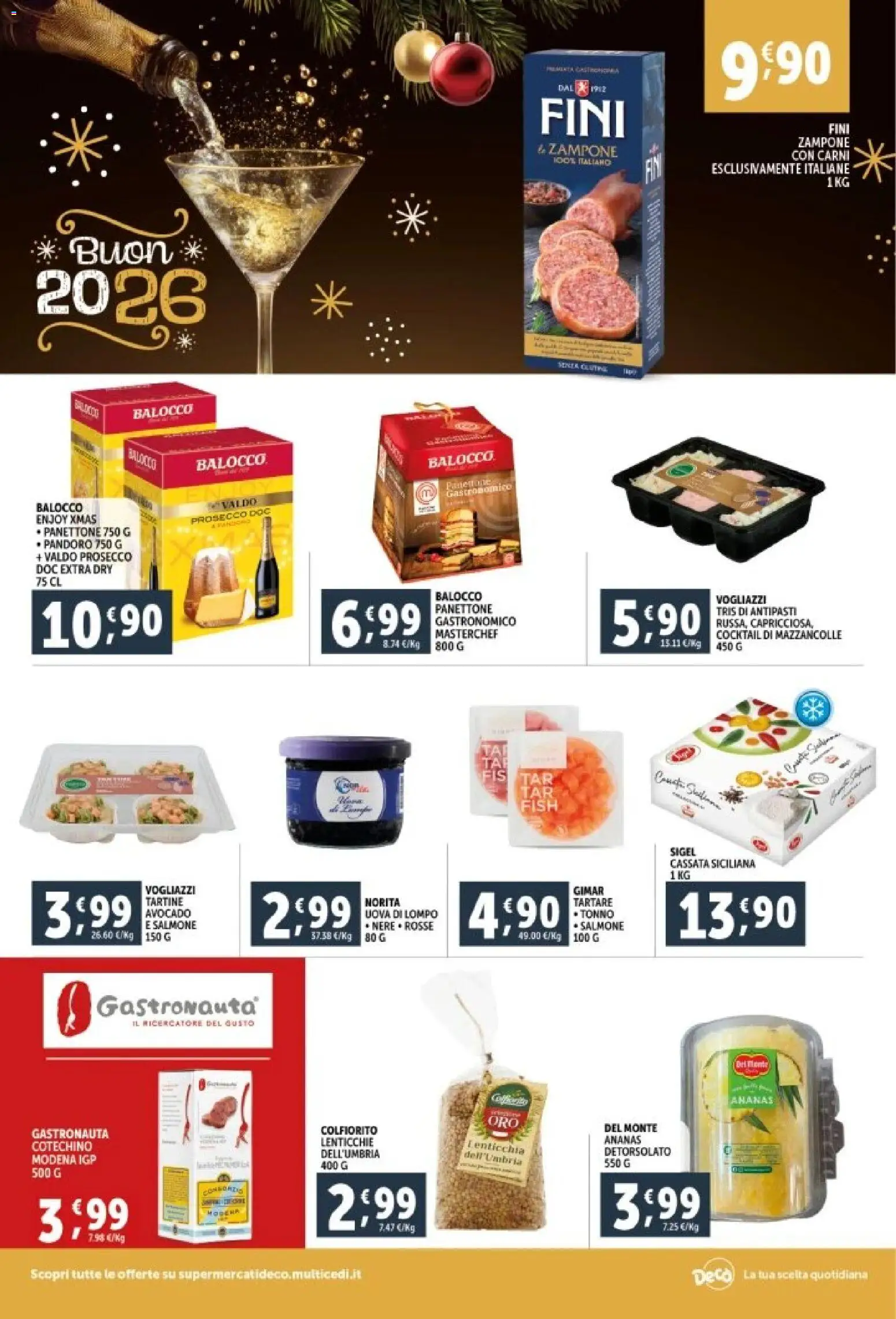 Volantino Decò del 29.12.2025 | Pagina: 2 | Prodotti: Uova, Prosecco, Lenticchie, Mazzancolle