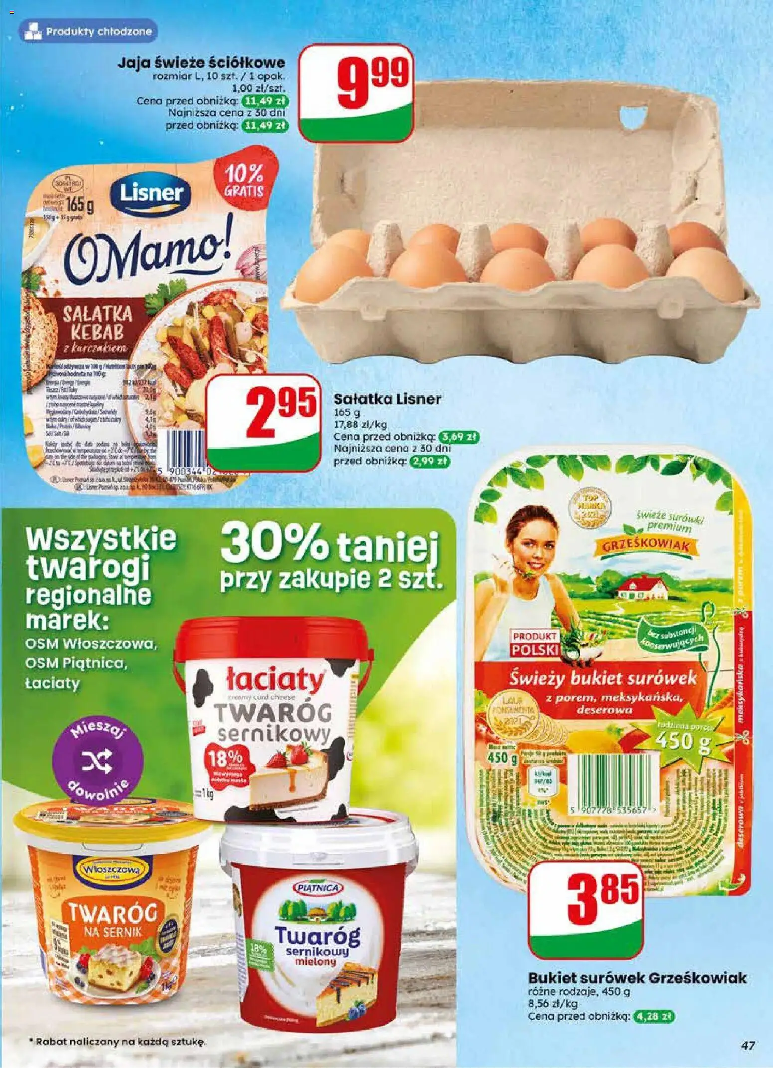 Dino gazetka od 22.04.2026 | Strona: 47 | Produkty: Kebab, Twaróg na sernik, Twaróg, Sałatka