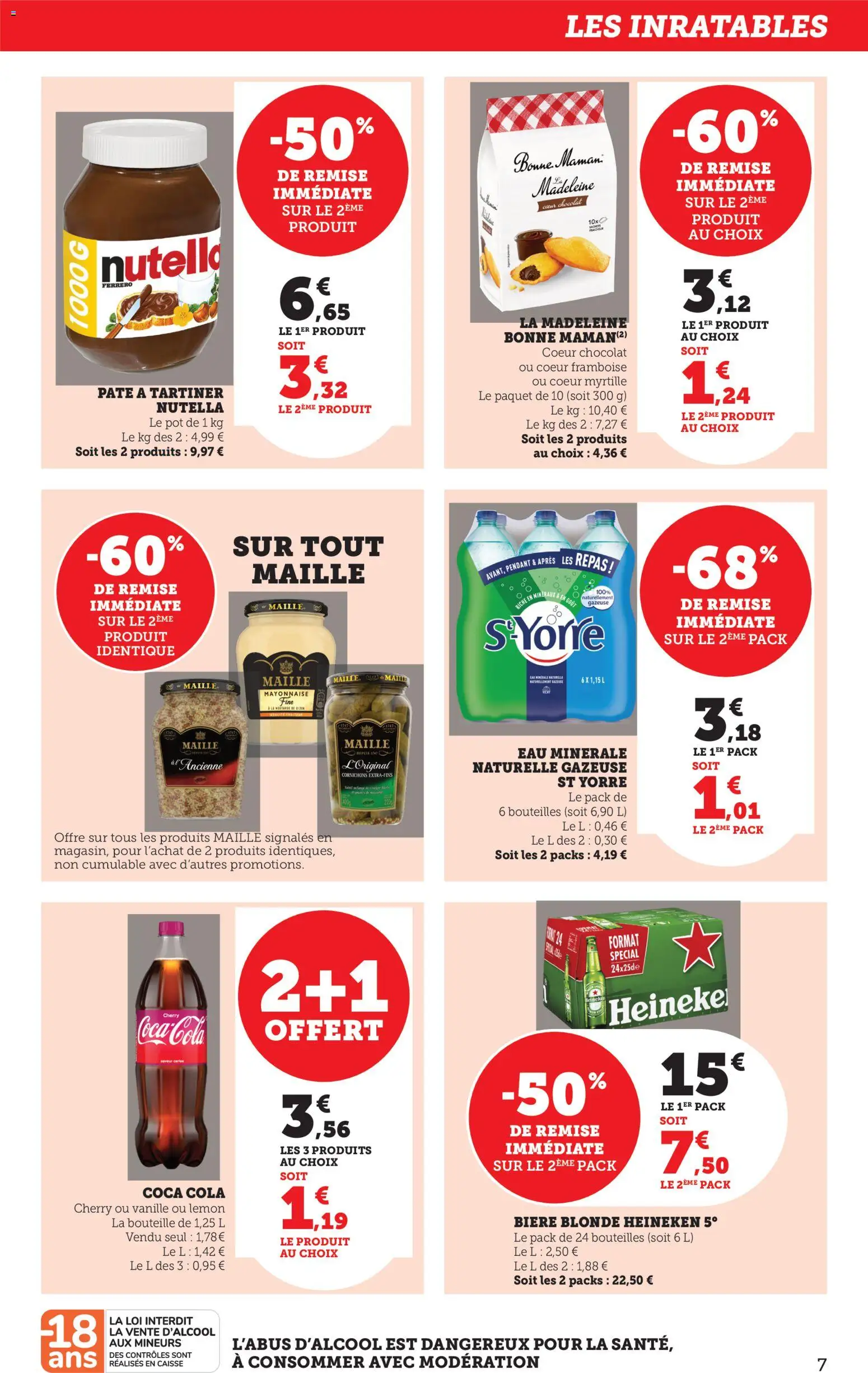 {H1} | Page: 8 | Produits: Bière blonde Heineken, Mayonnaise, Nutella, Chocolat