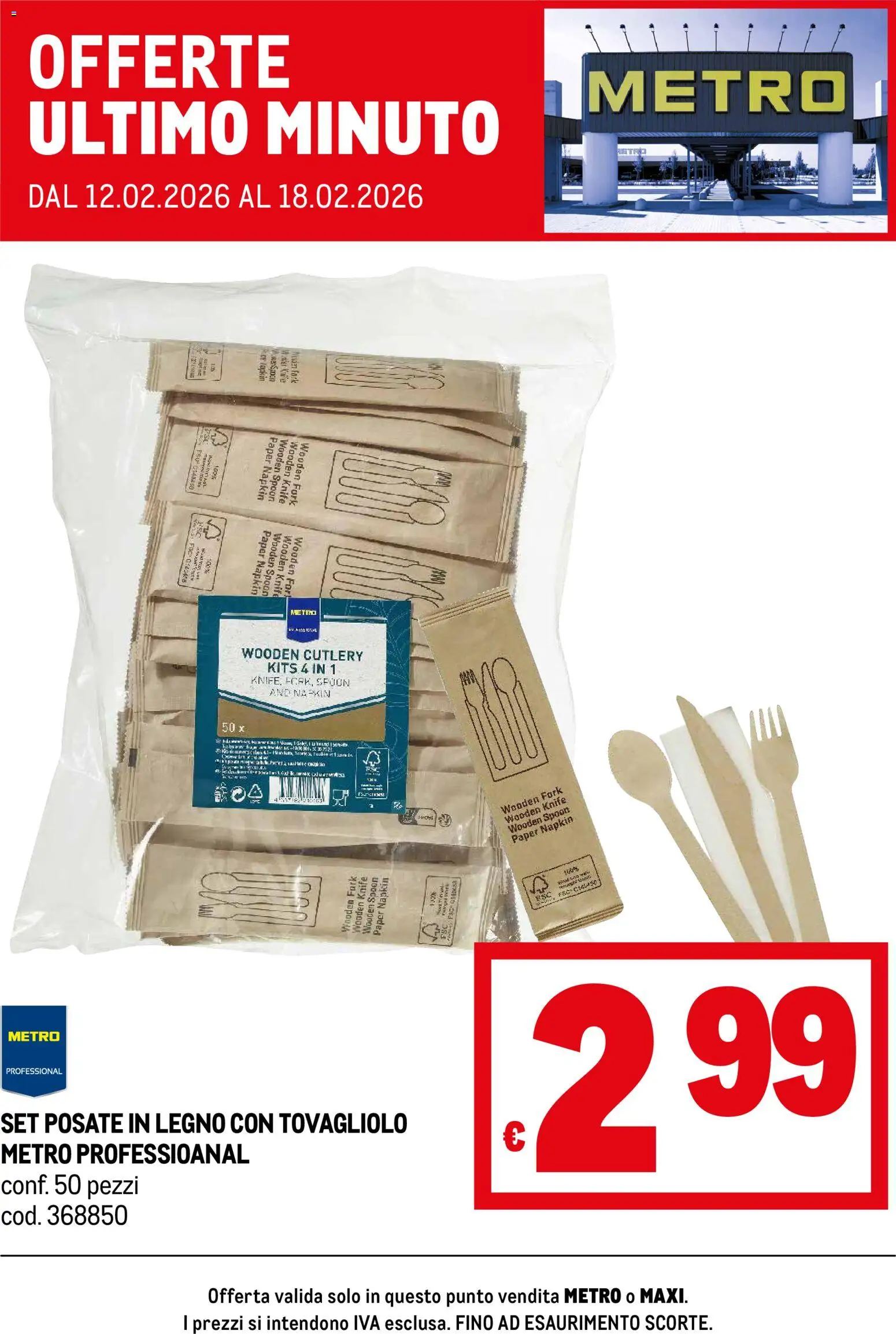 Volantino Metro del 12.02.2026 | Pagina: 1 | Prodotti: Posate
