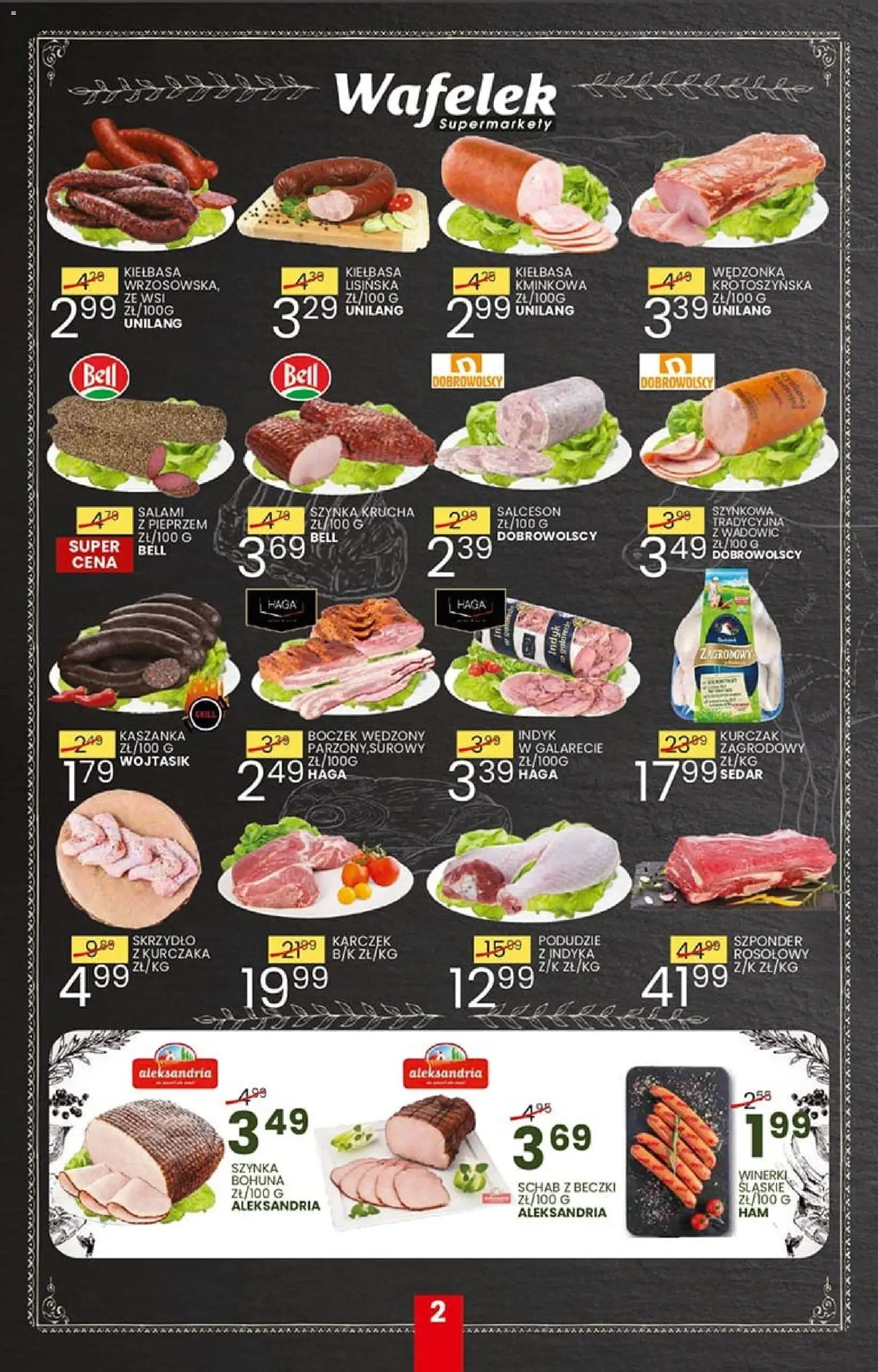 Wafelek gazetka od 20.04.2026 | Strona: 2 | Produkty: Schab, Kaszanka, Szynka, Boczek