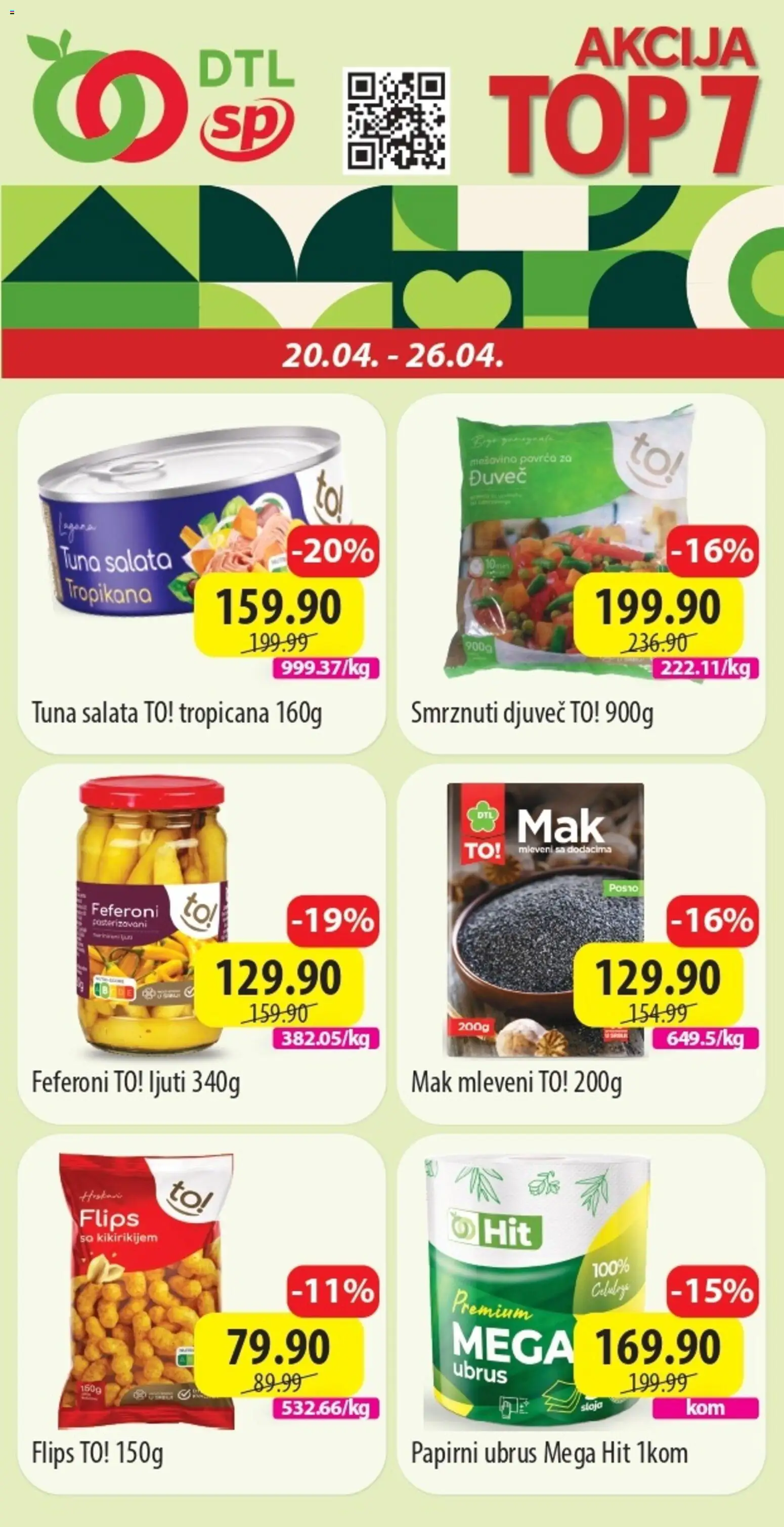 Senta Promet katalog - važi od 20.04.2026 | Strana: 1 | Proizvode: Salata, Mak, Ubrus, So