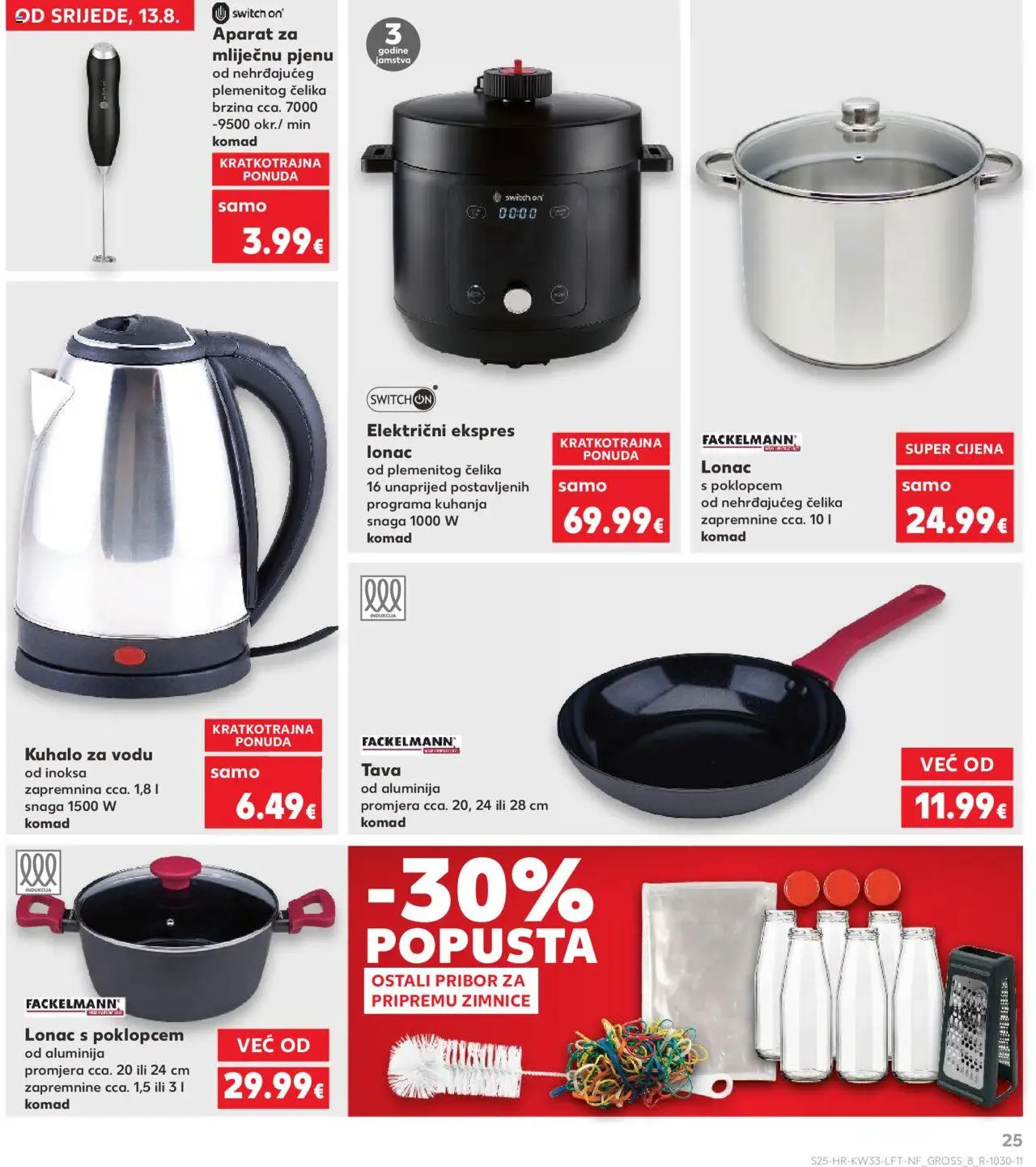 Kaufland katalog | vrijedi od 13.08.2025 | Stranica: 25 | Proizvodi: Kuhalo za vodu, Pan, Tava, Lonac