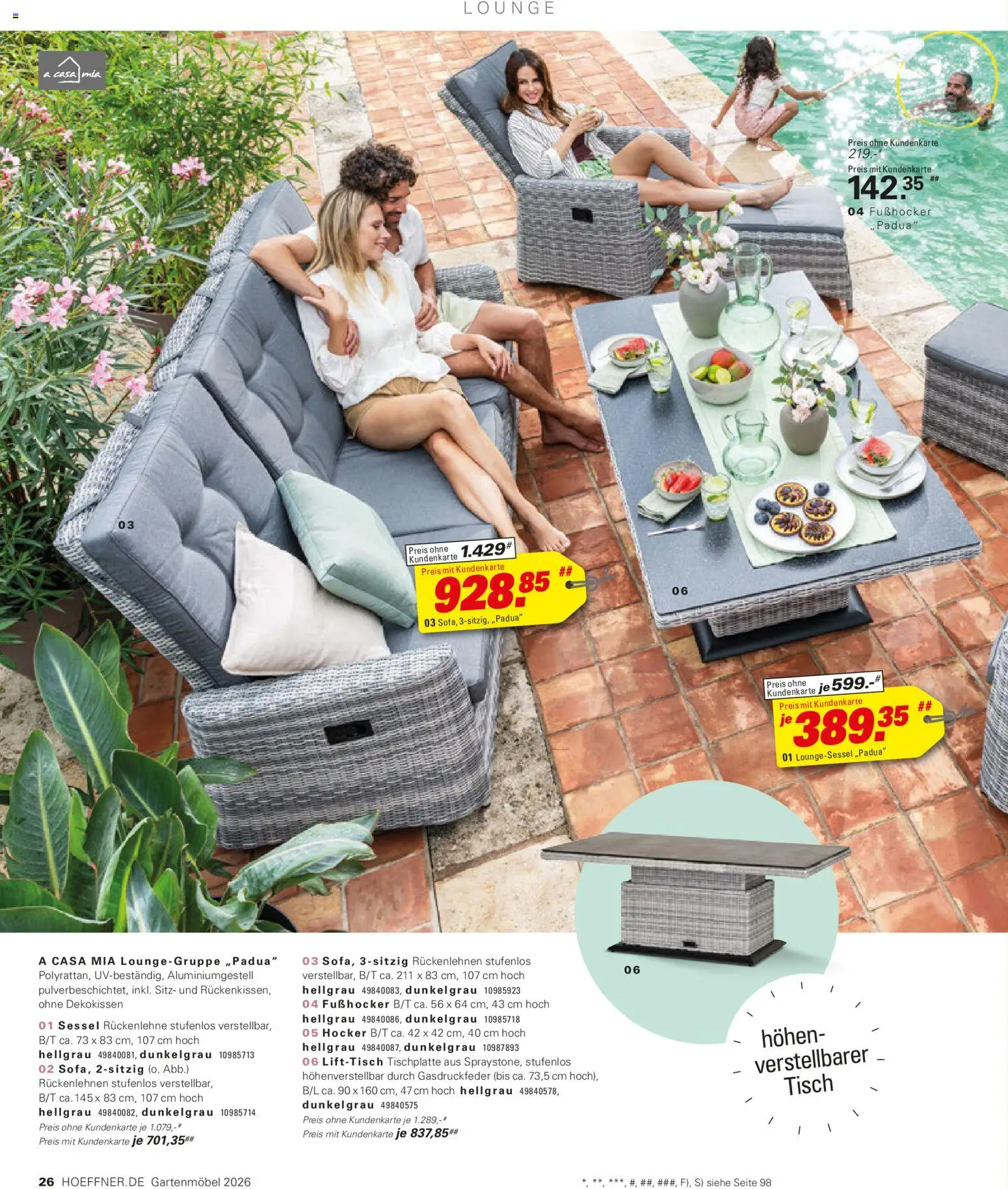 Höffner Prospekt Gartenmöbel – gültig ab 27.03.2026 | Seite: 26 | Produkte: Hocker, Sessel, Tisch
