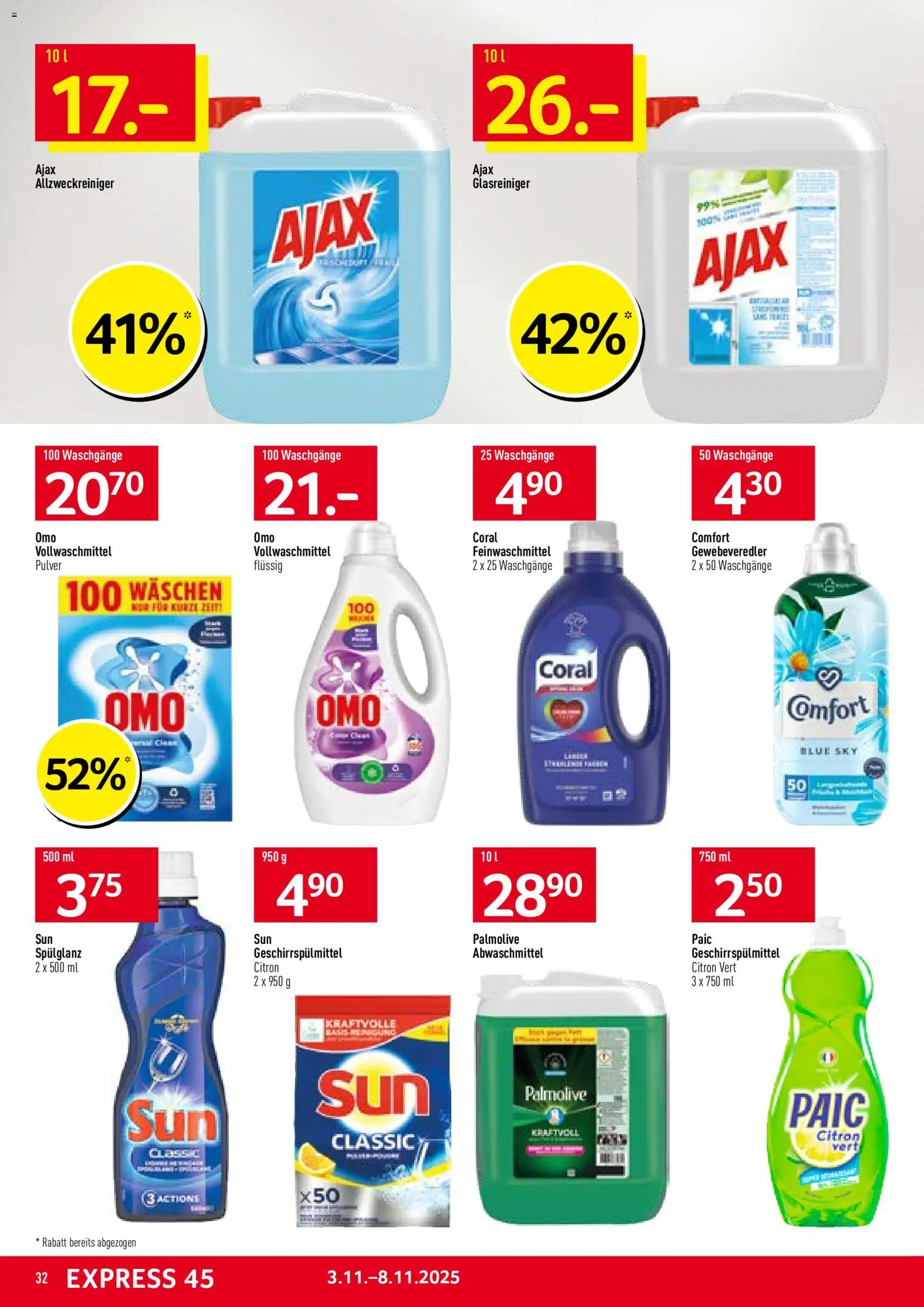 Prodega Aktionen – gültig ab 03.11.2025 | Seite: 32 | Produkte: Geschirrspülmittel