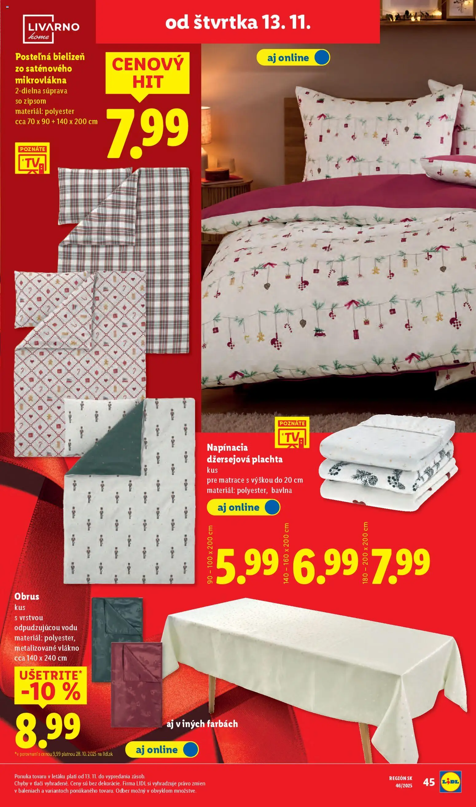 Nové Lidl akcie – leták je platný od 10.11.2025 | Strana: 91 | Produkty: Matrace, Plachta