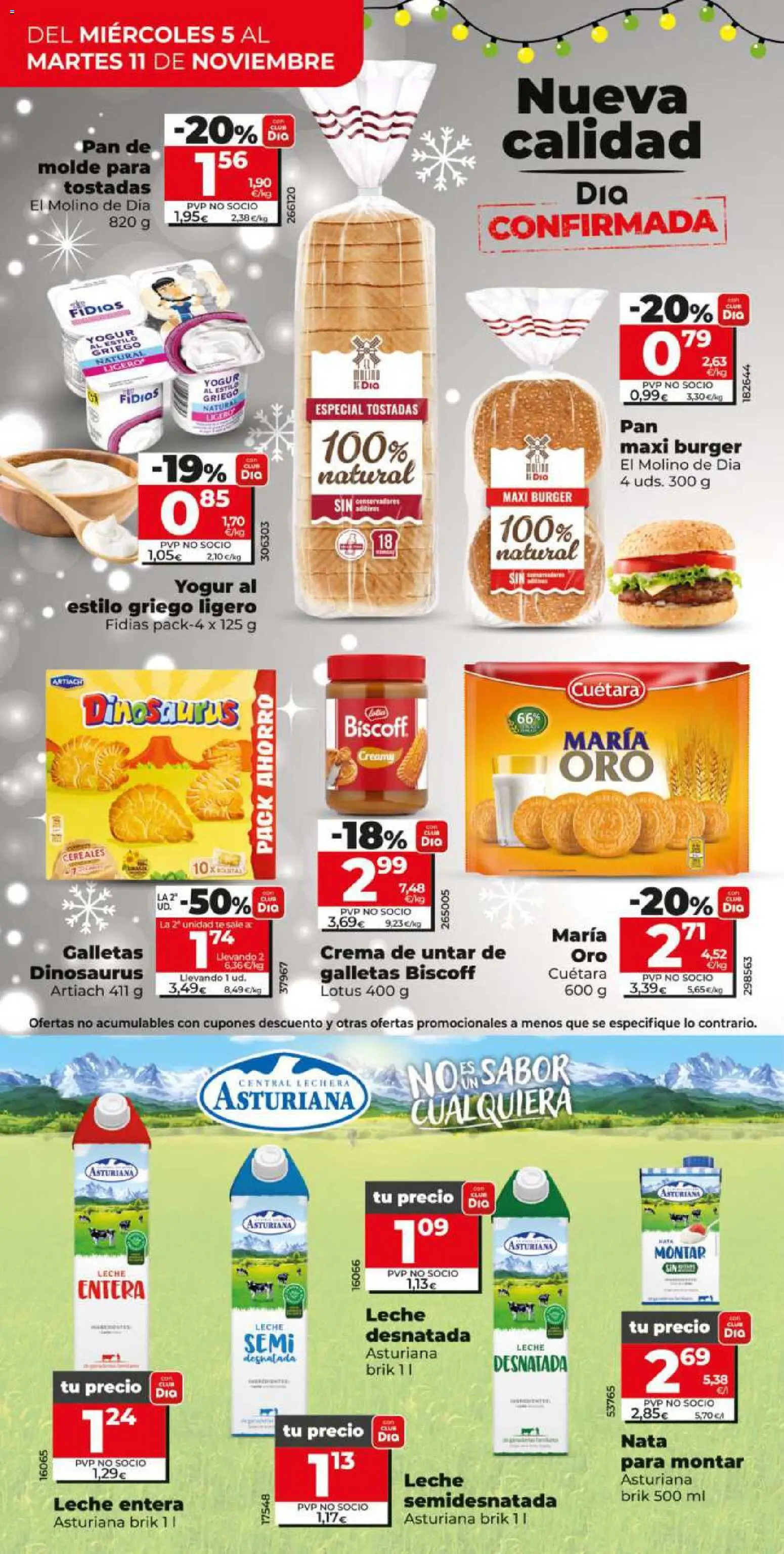 Dia - folleto Market │ válido desde el 05.11.2025 | Página: 8 | Productos: Leche, Yogur, Pan, Cereales
