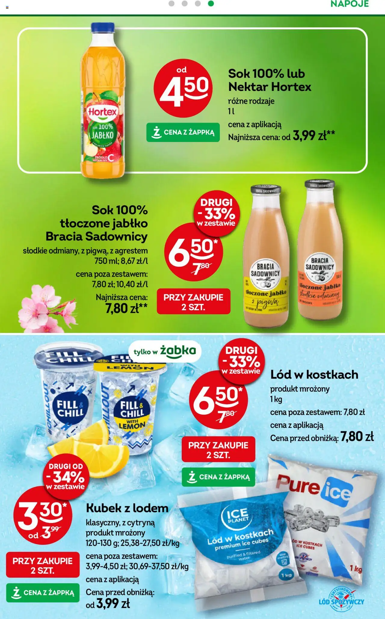 Żabka Gazetka od 04.06.2025 | Strona: 47 | Produkty: Pigwa, Napoje, Sok, Lód w kostkach