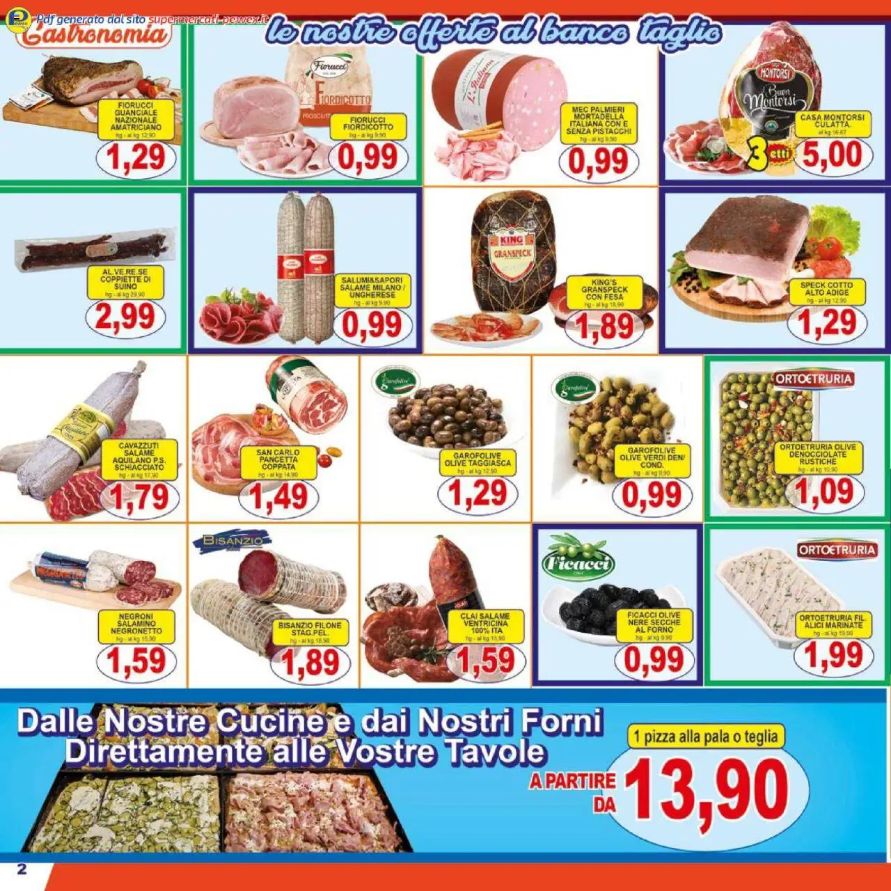 Volantino Pewex del 17.10.2025 | Pagina: 2 | Prodotti: Pizza, Pancetta, Olive, Mortadella