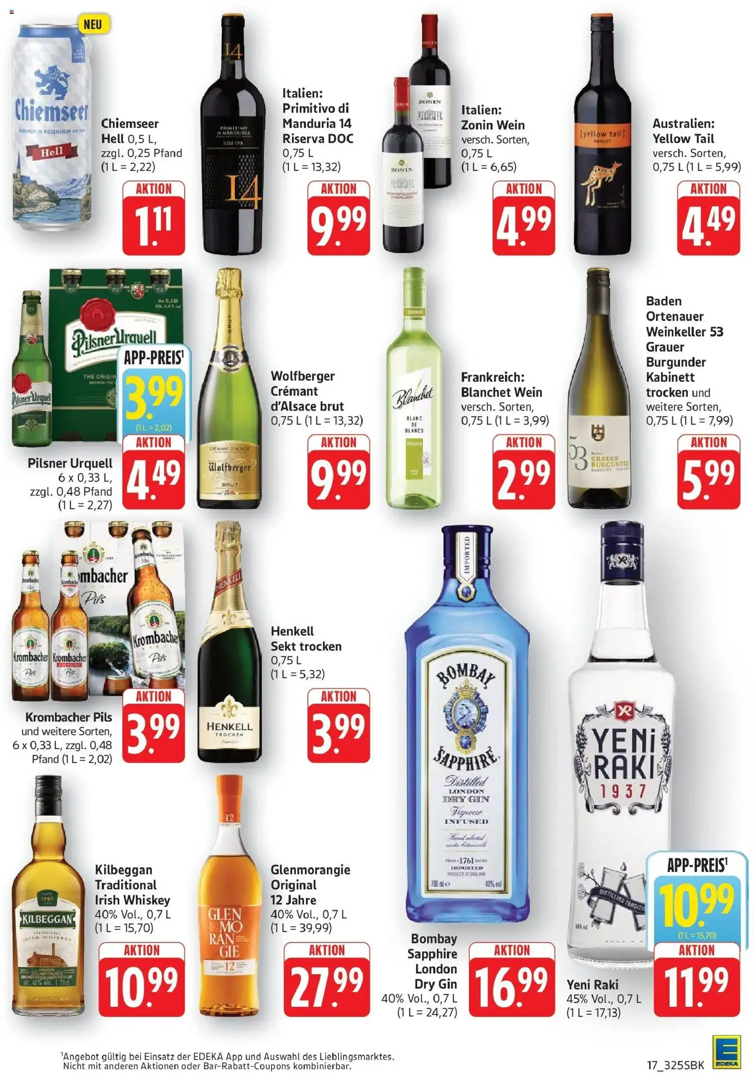 Edeka prospekt Walldorf	 – gültig ab 15.03.2026 | Seite: 17 | Produkte: Sekt, Pils, Krombacher, Whiskey