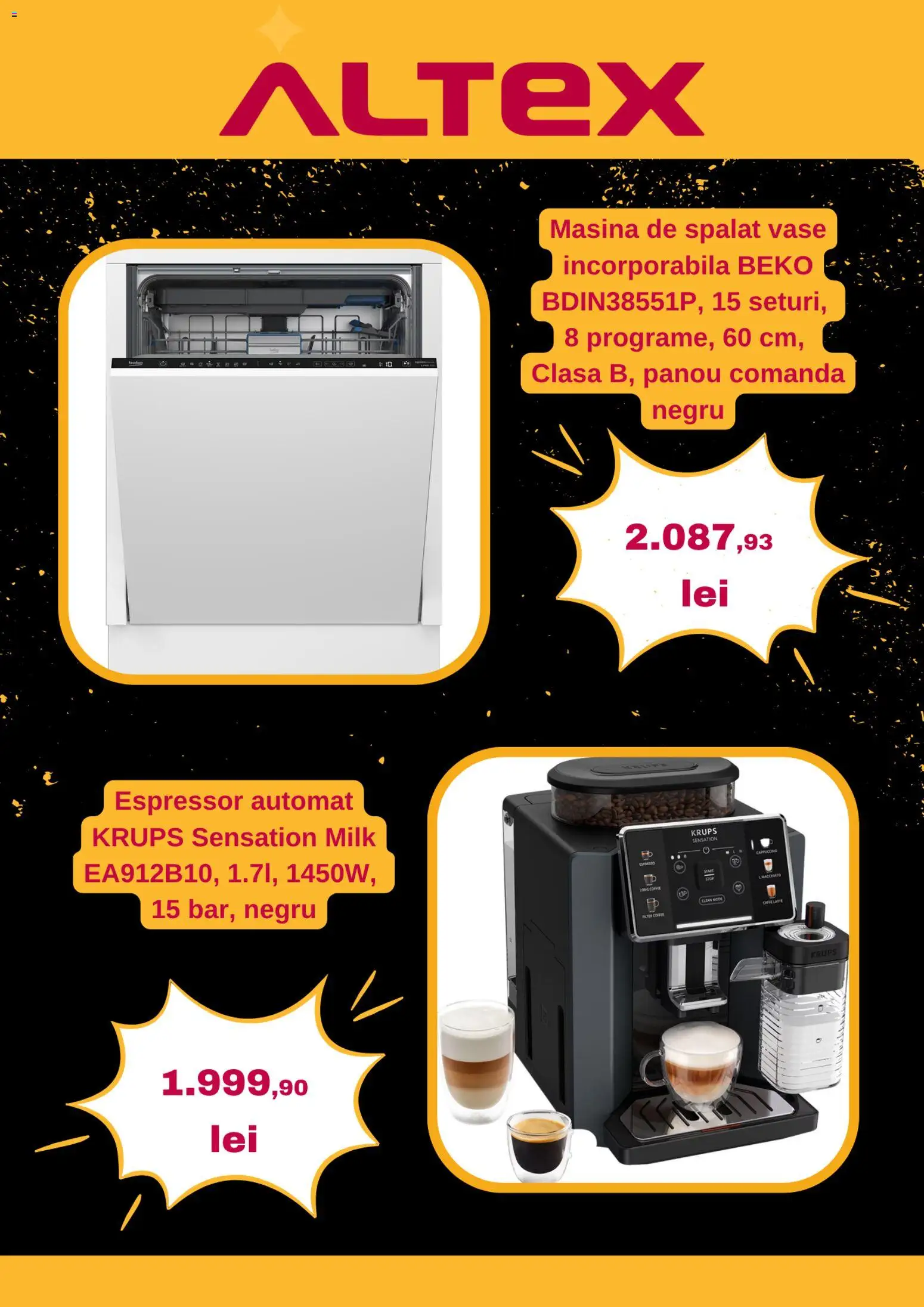 Noul catalog Altex – valabil de la 06.11.2025 | Pagină: 6 | Produse: Espressor, Pomelo, Mașină De Spălat, Mașină De Spălat Vase