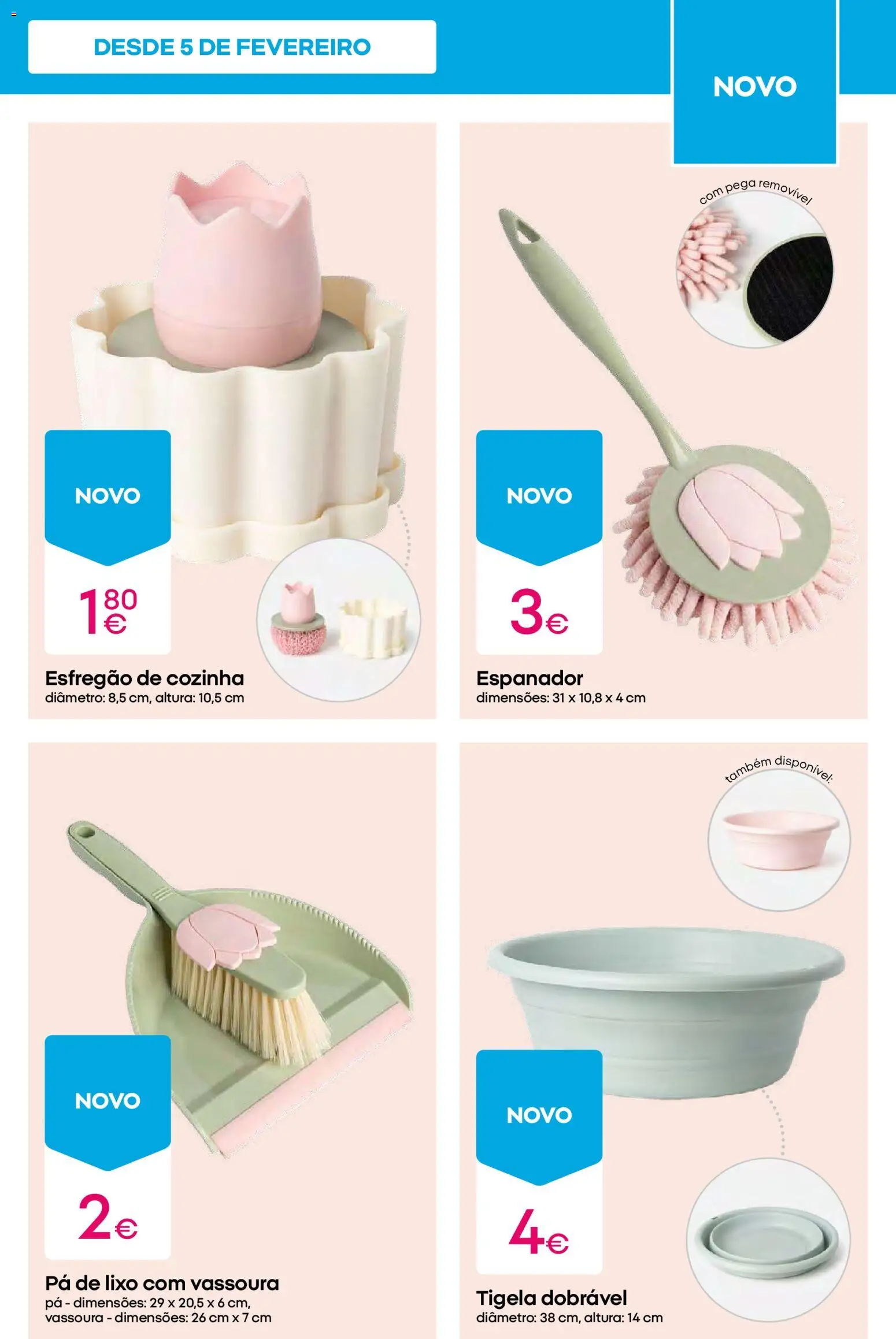 Pepco folheto │ válido de 12.02.2026 | Página: 15 | Produtos: Esfregão, Tigela, Pá, Vassoura