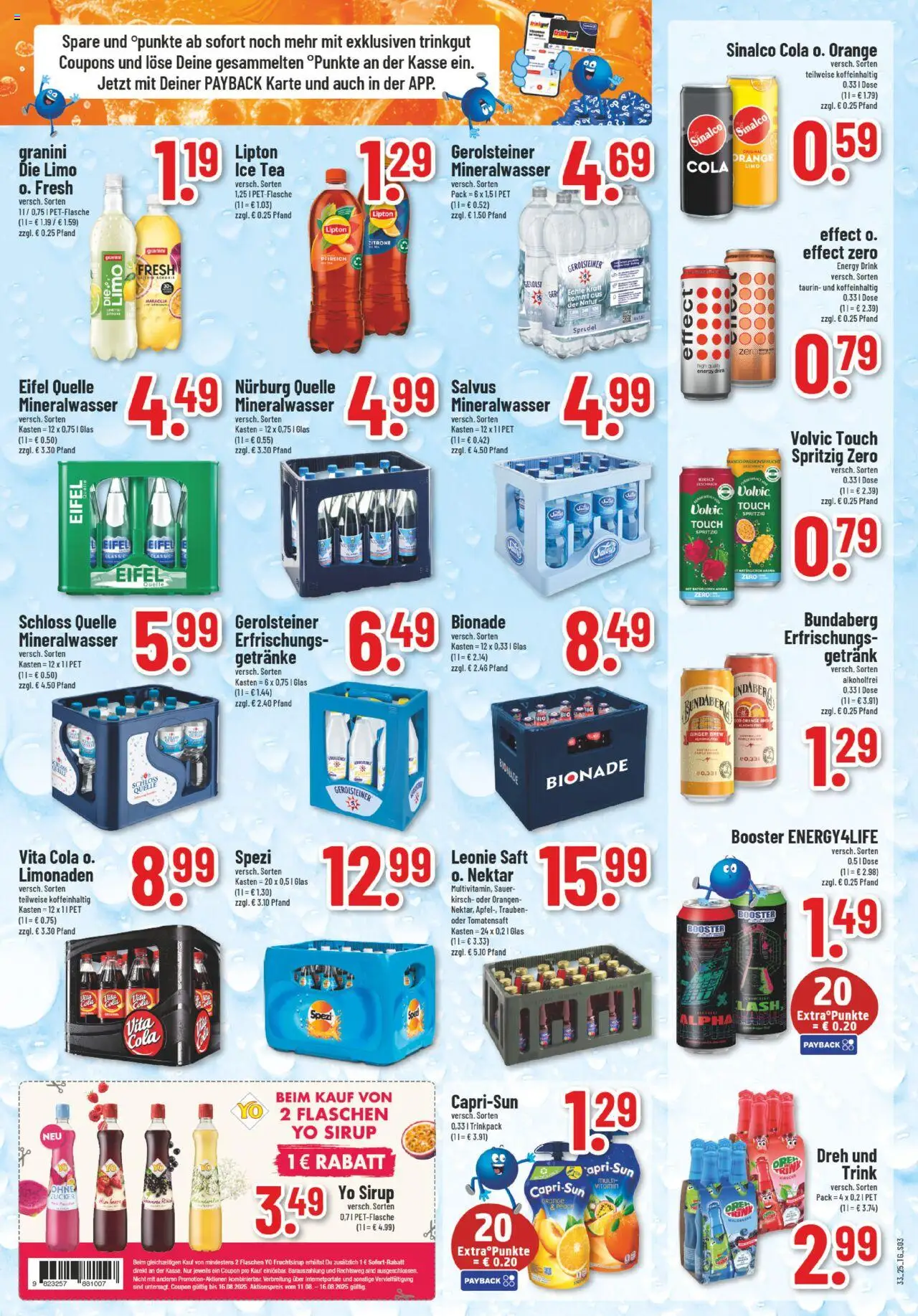 Trinkgut Prospekt - gültig ab dem 11.08.2025 | Seite: 3 | Produkte: Sinalco, Cola, Bionade, Zucker