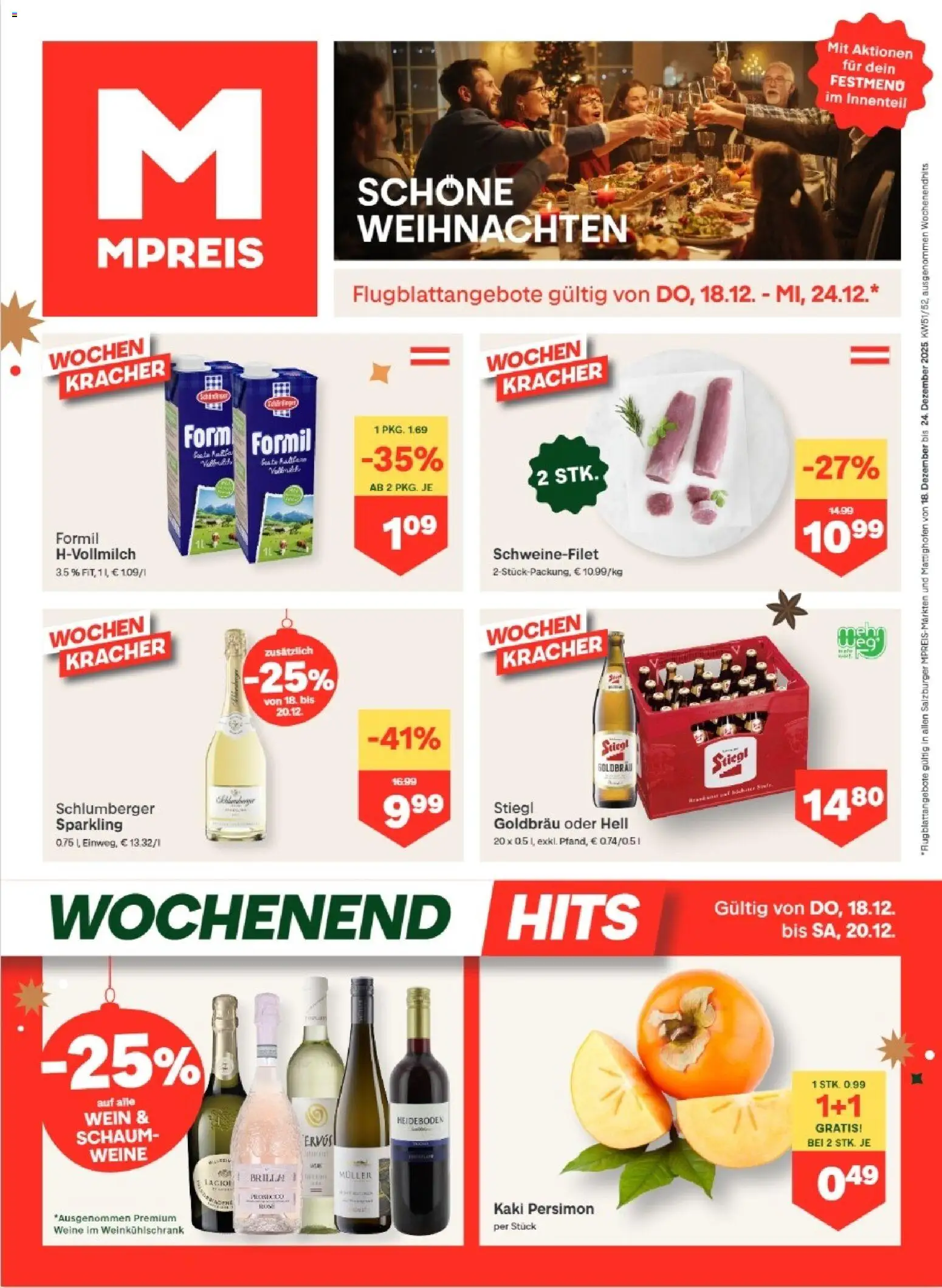 MPREIS Altenmarkt im Pongau gültig ab 18.12.2025 | Seite: 1 | Produkte: Kaki, Wein