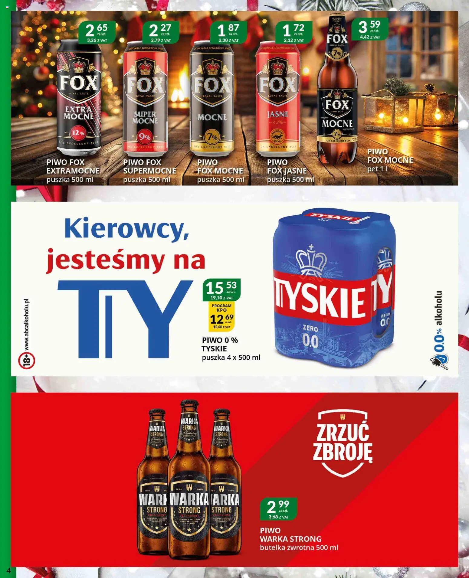 Eurocash Gazetka - Katalog Alkoholowy od 01.12.2025 | Strona: 4 | Produkty: Warka, Piwo Warka, Tyskie, Piwo