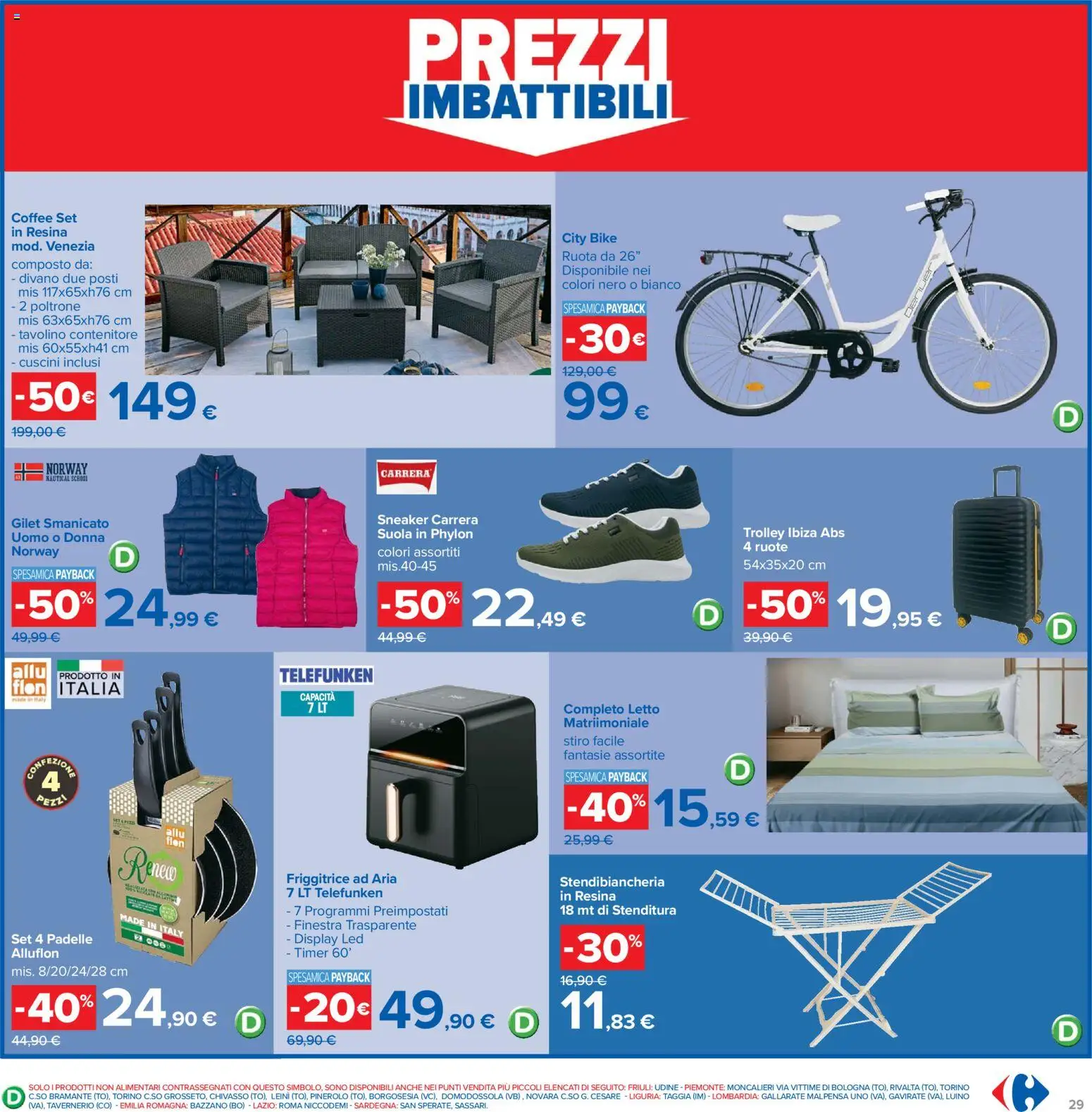 Volantino Carrefour del 13.03.2026 | Pagina: 29 | Prodotti: Friggitrice ad aria, Smanicato, Letto, Divano