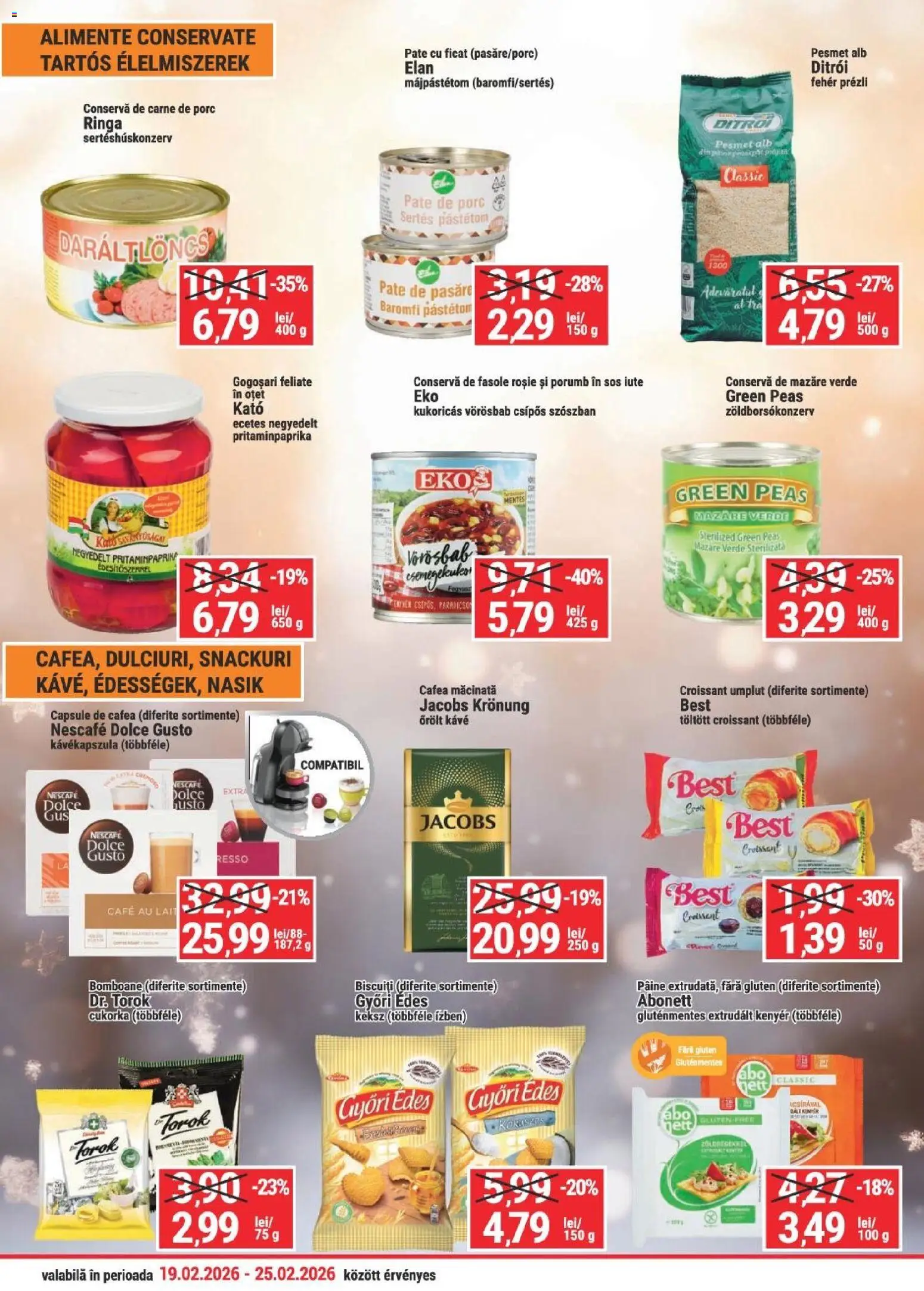 Noul catalog Merkur – valabil de la 19.02.2026 | Pagină: 3 | Produse: Pâine, Cafea, Bomboane, Porumb
