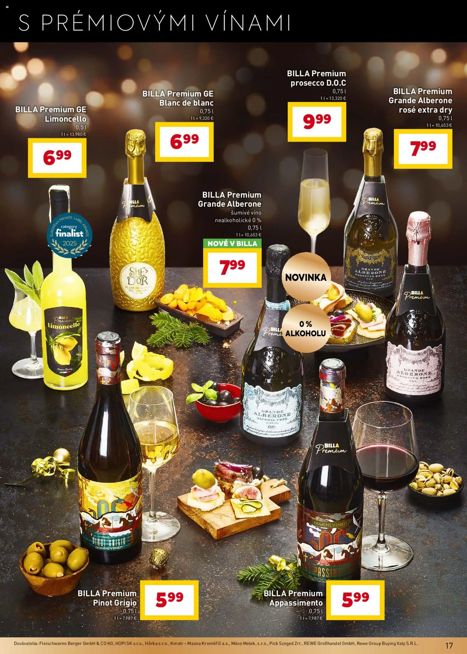 Nové Billa akcie – leták je platný od 10.12.2025 | Strana: 17 | Produkty: Víno, Prosecco, Šumivé víno