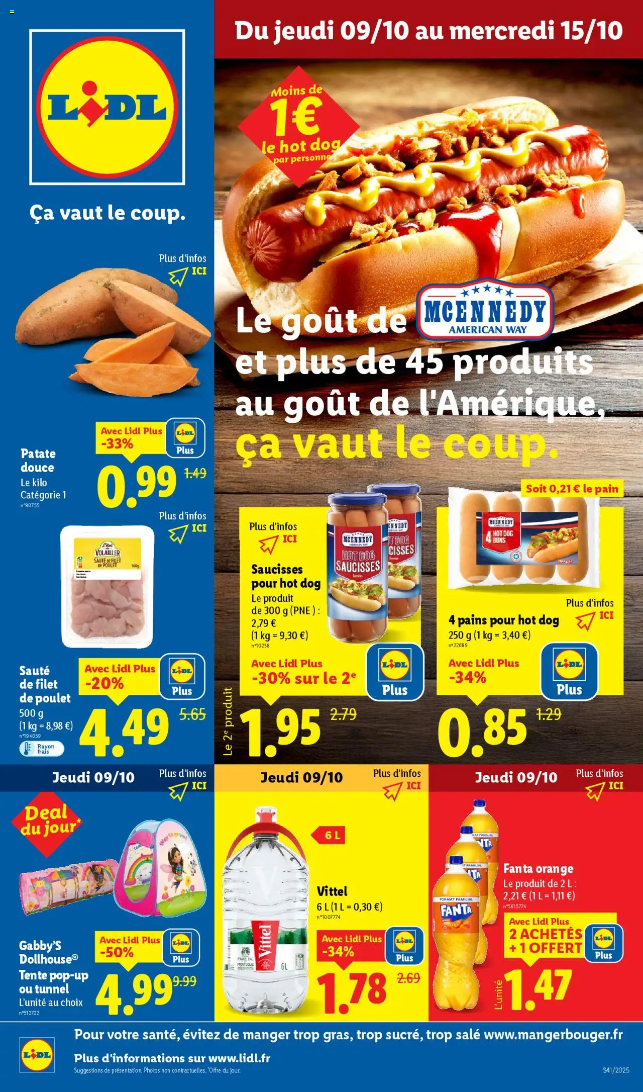 {H1} | Page: 1 | Produits: Orange, Tente, Patate douce, Hot dog