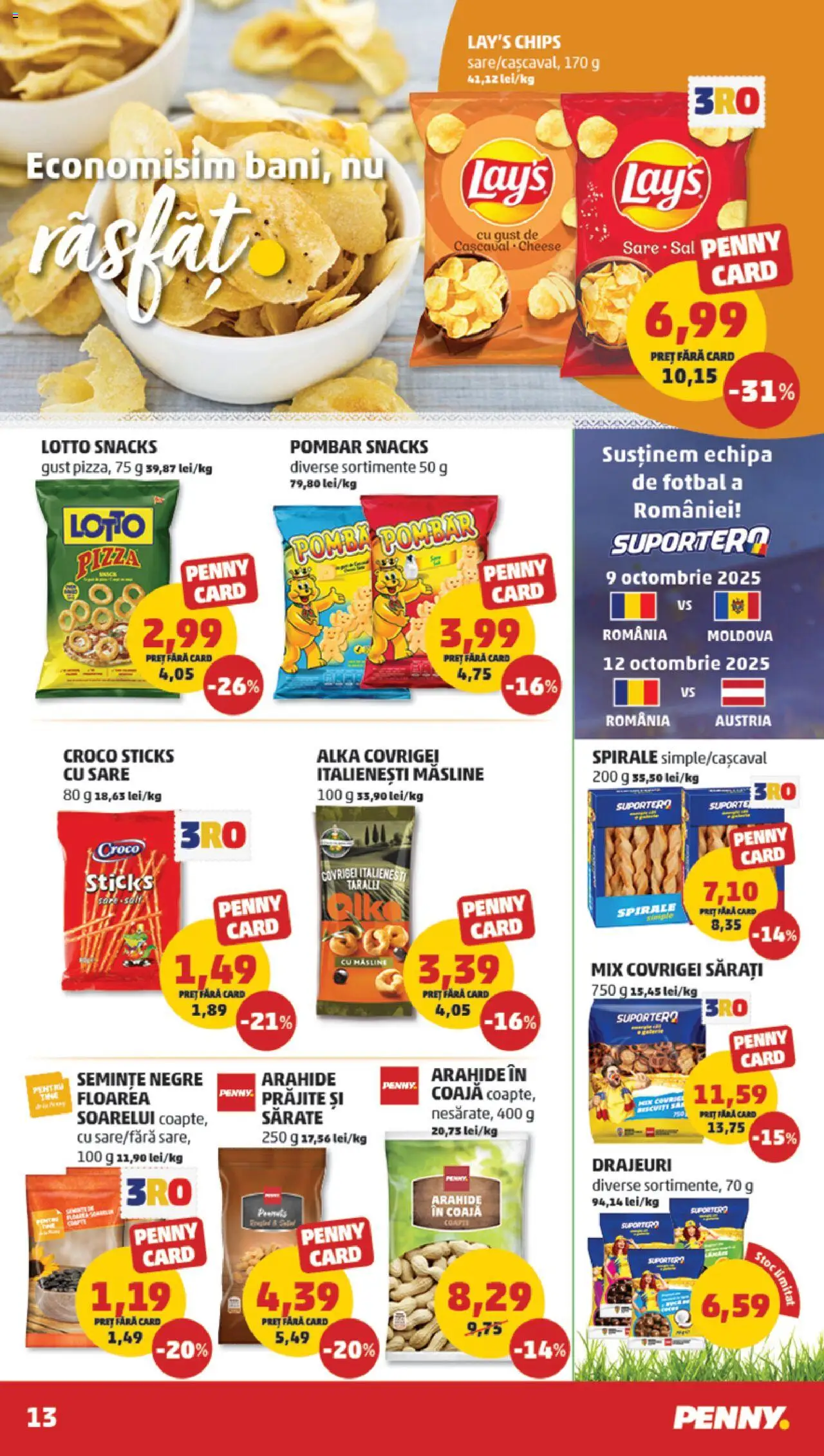 Noul catalog PENNY – valabil de la 08.10.2025 | Pagină: 13 | Produse: Șal, Pară, Arahide, Sare