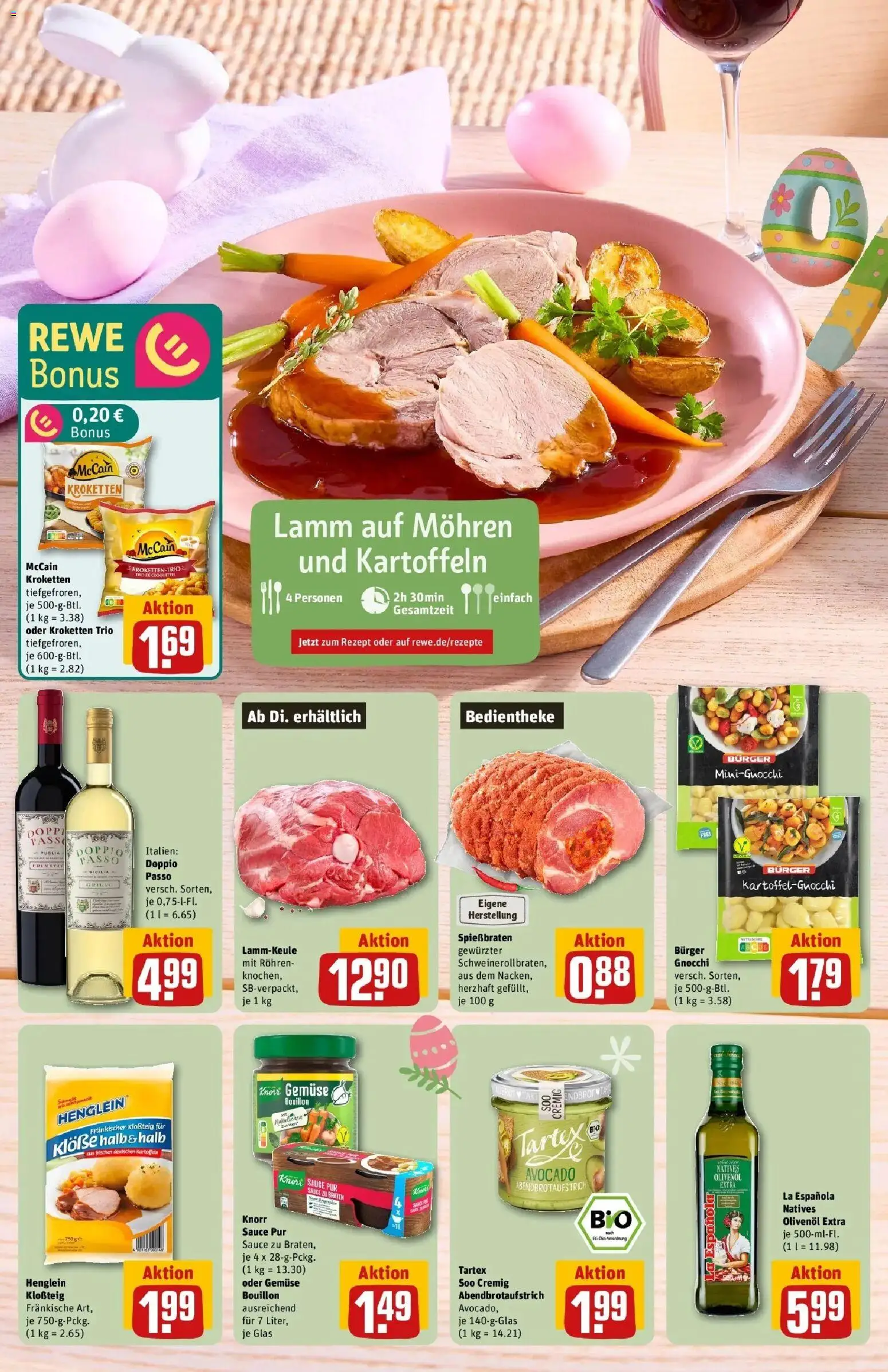 Rewe Prospekt Euskirchen	 – gültig ab 30.03.2026 | Seite: 6 | Produkte: Lammkeule, Olivenol, Knorr, Avocado