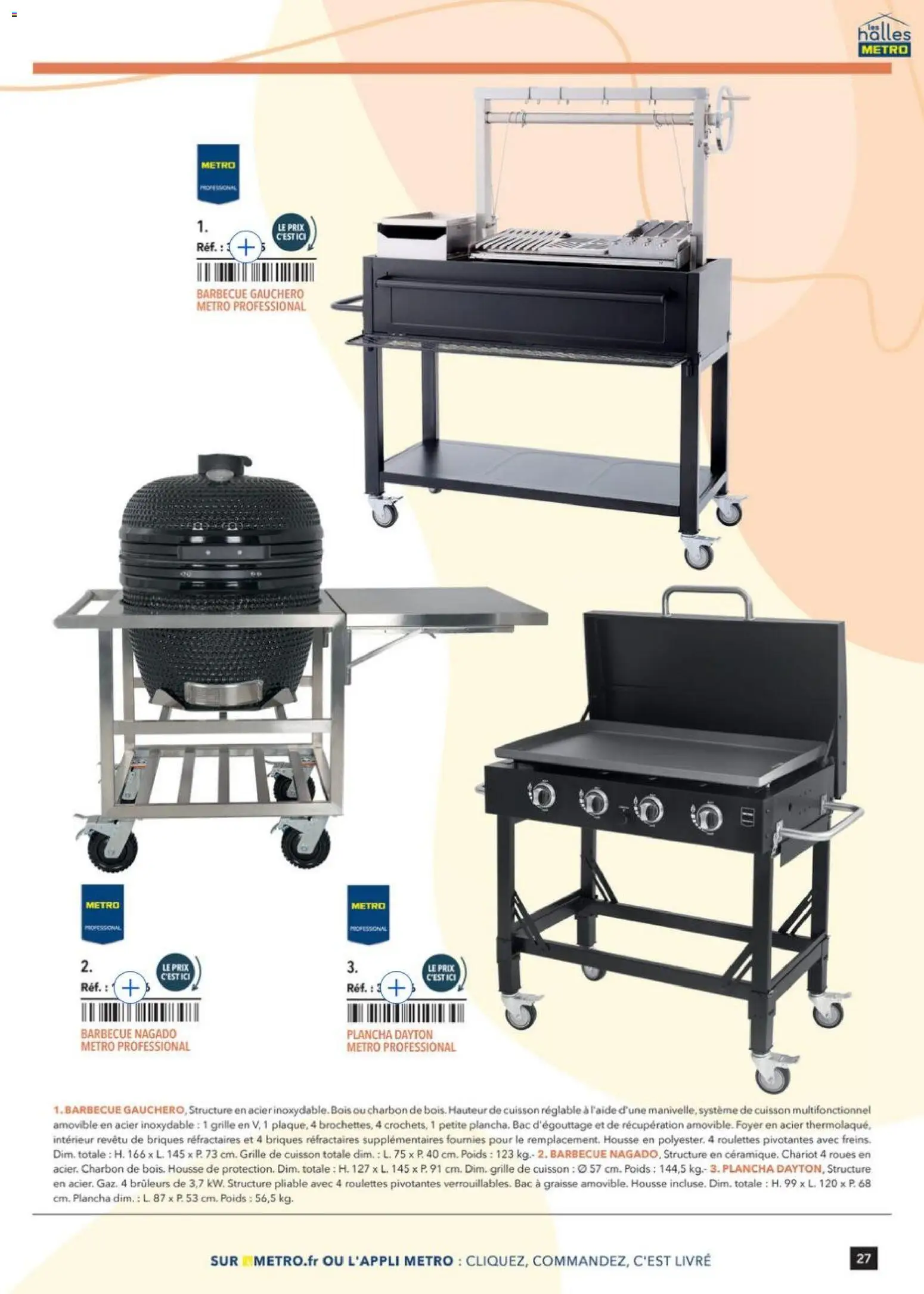 {H1} | Page: 27 | Produits: Plancha, Poids, Grille de cuisson, Livre