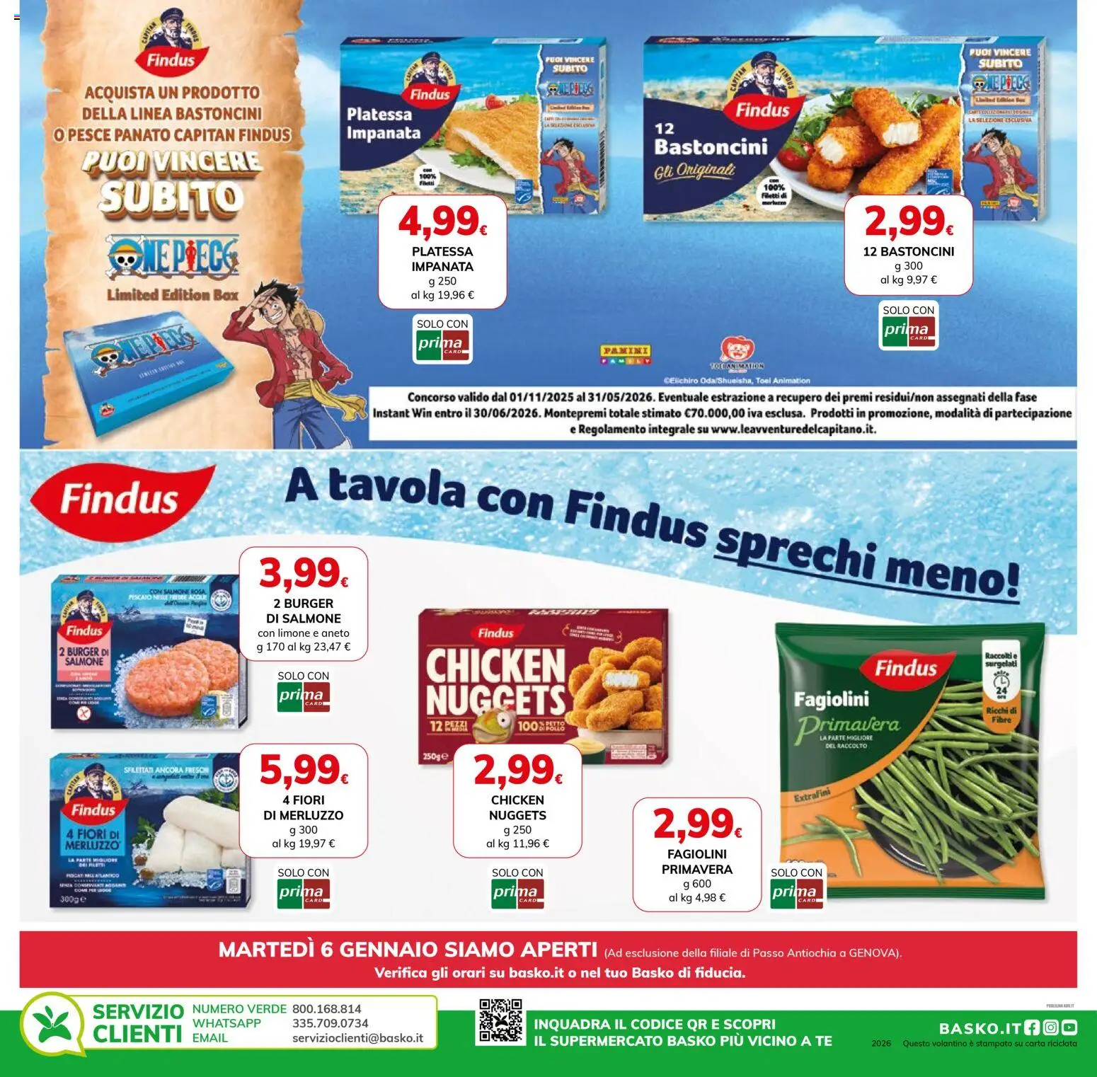 Volantino Basko del 03.01.2026 | Pagina: 26 | Prodotti: Pesce, Merluzzo, Limone, Fagiolini