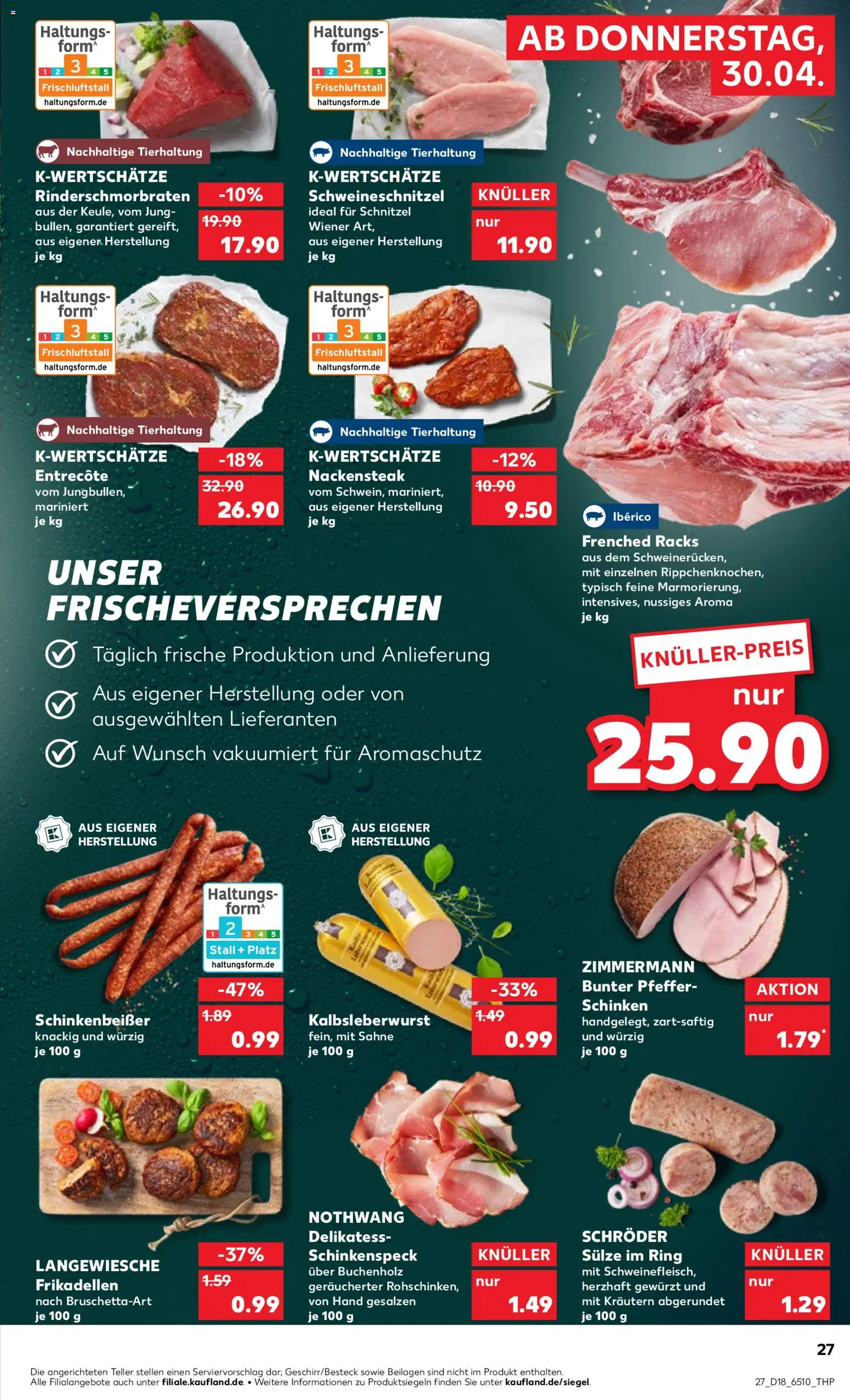 Kaufland Prospekt Köln	 – gültig ab 30.04.2026 | Seite: 27 | Produkte: Schnitzel, Pfeffer, Schinken, Sahne