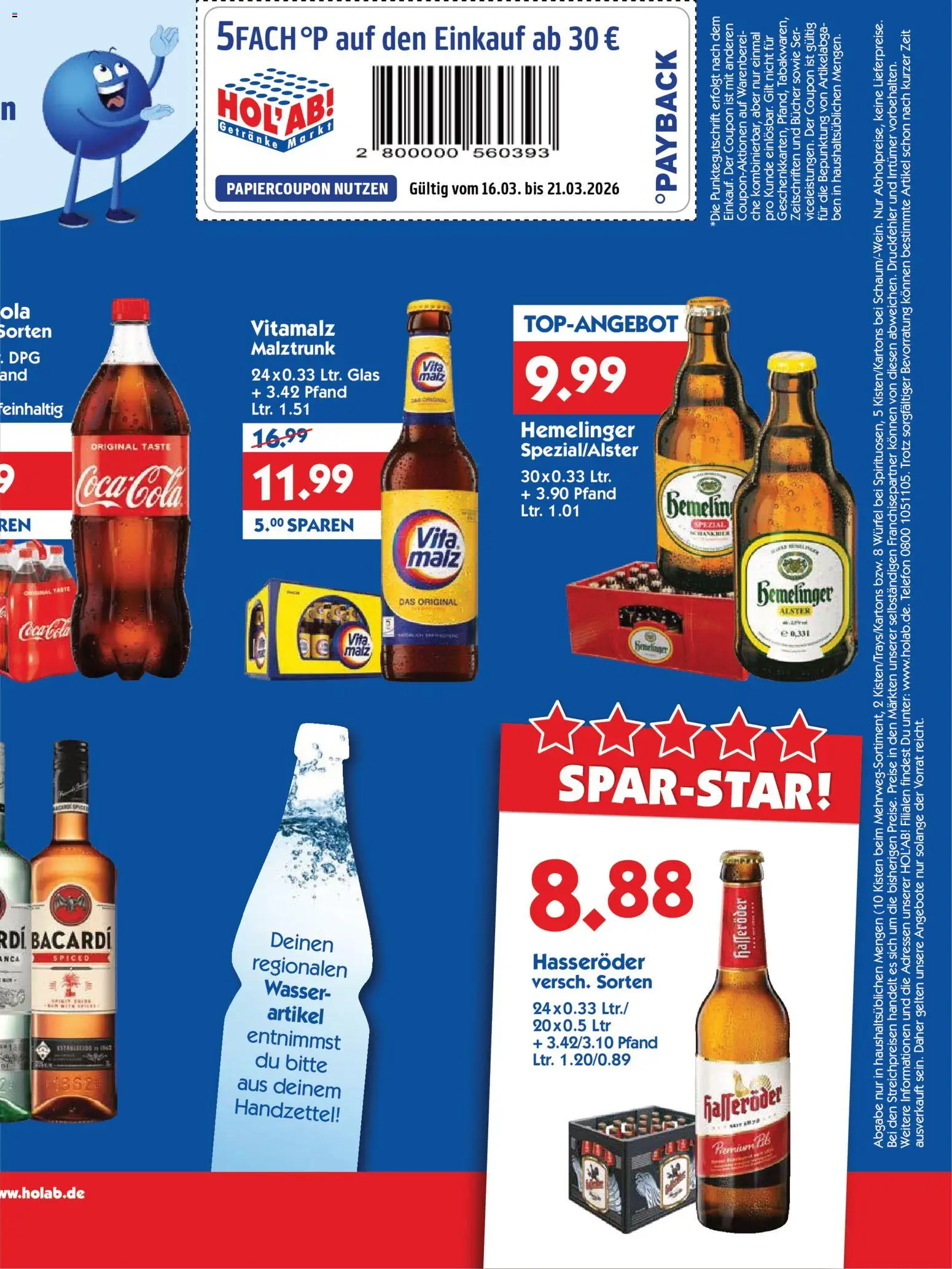 HOL’AB! Prospekt 	 – gültig ab 16.03.2026 | Seite: 3 | Produkte: Coca cola, Cola, Hasseröder, Telefon