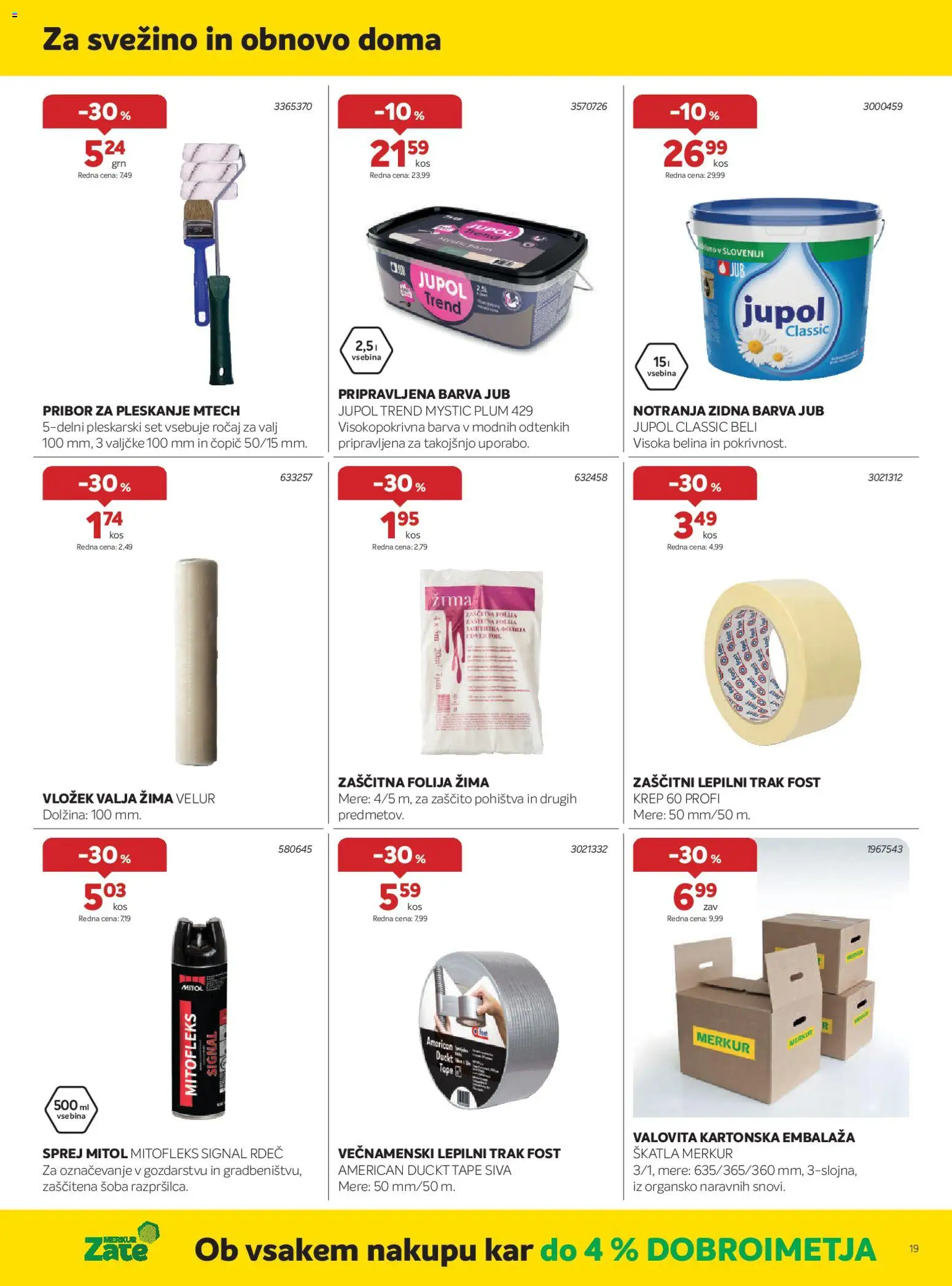 Novi Merkur katalog ponudbe – veljaven od 01.04.2026 | Stran: 19 | Izdelki: Pribor, Skatla, Folija, Barva