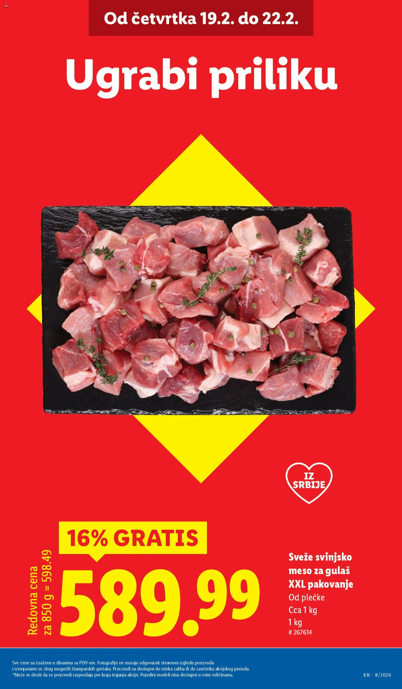 Lidl katalog - važi od 19.02.2026 | Strana: 3 | Proizvode: Svinjsko meso, Pakovanje, Meso za gulaš
