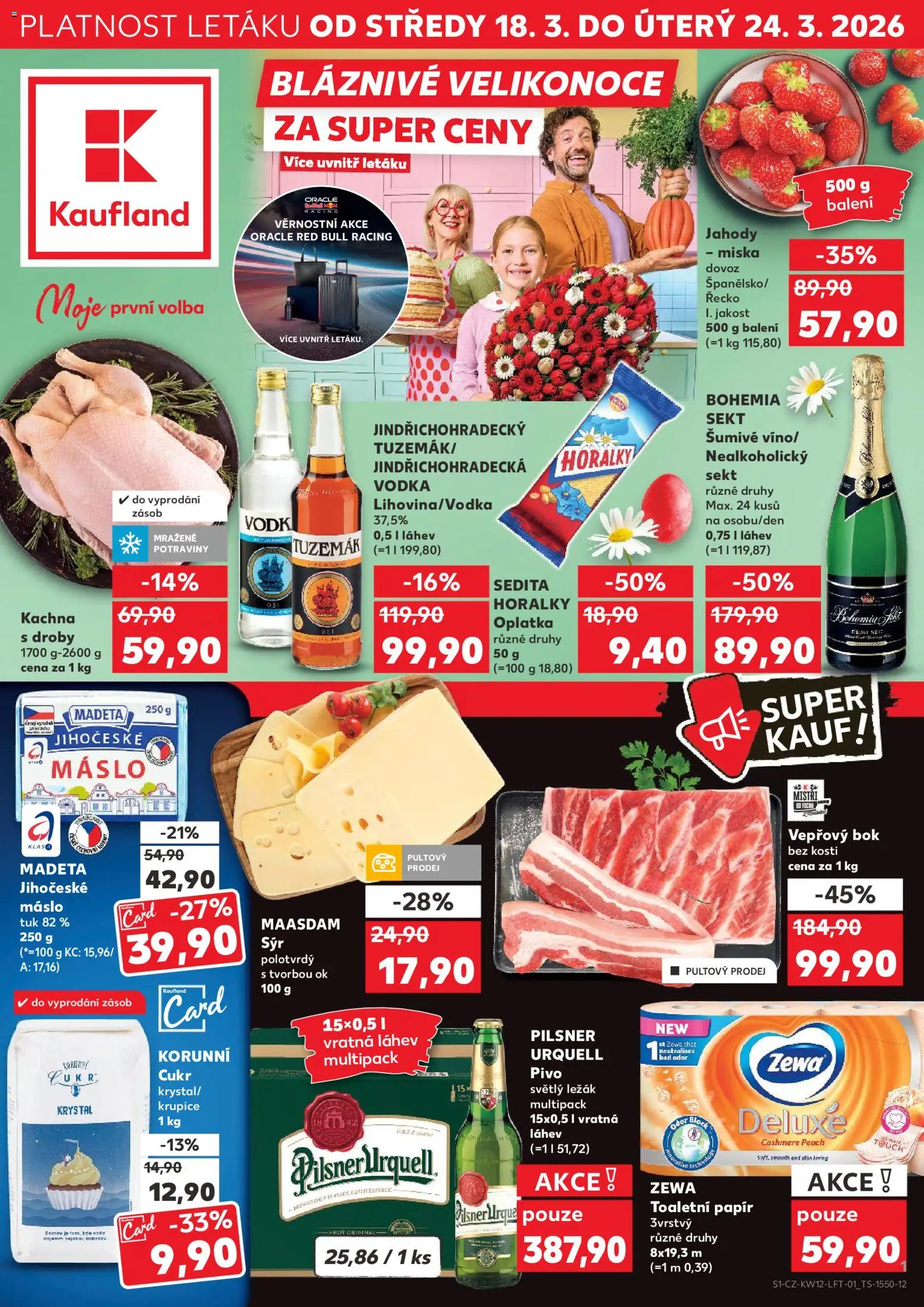 Kaufland leták - Praha 8 od 18.03.2026 | Strana: 1 | Produkty: Horalky, Deluxe, Miska, Potraviny
