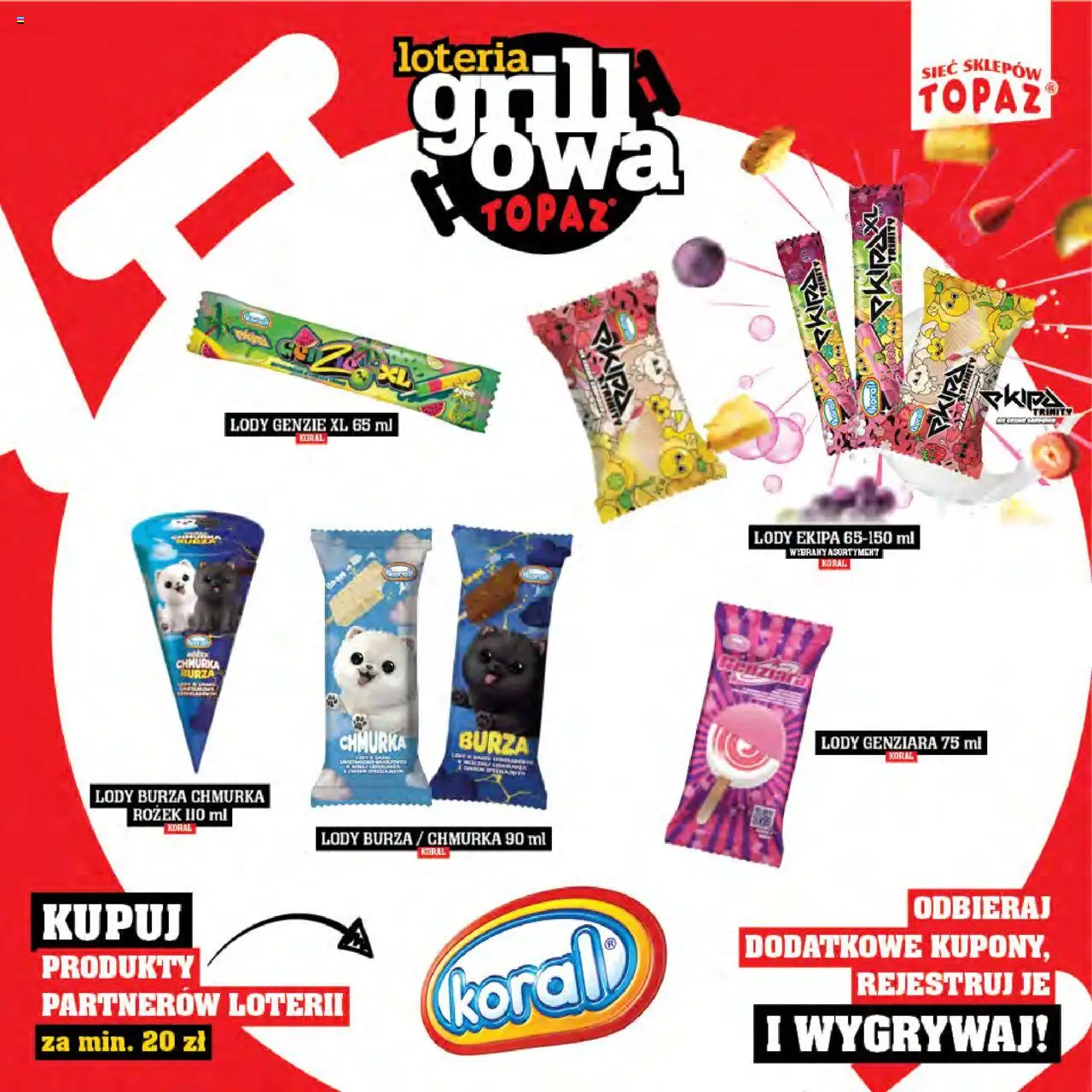 Topaz Gazetka - Katalog produktów Loteria Grillowa od 25.04.2025 | Strona: 43 | Produkty: Lody