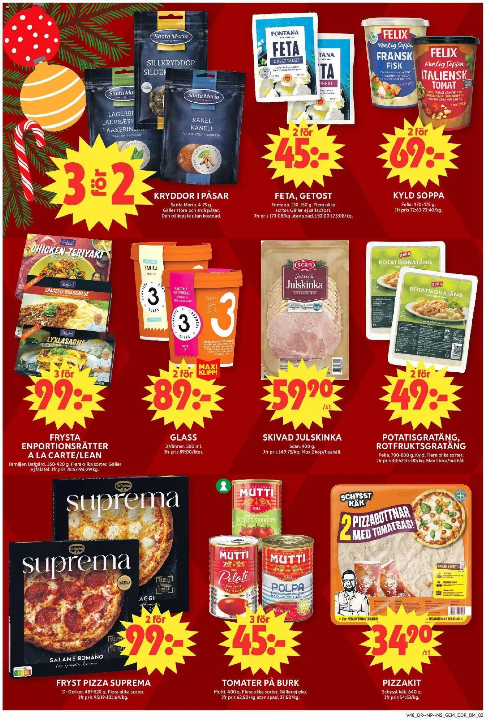 ICA Maxi reklamblad aktuell från 24.11.2025 | Sida: 6 | Produkter: Getost, Potatisgratäng, Kanel, Tomatsås