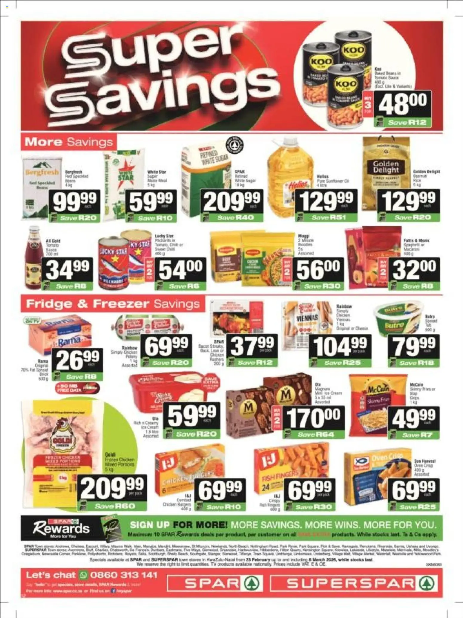 New Superspar catalogue – valid from 23.02.2026 | Page: 8 | Products: Fridge, Chicken, Fish, Sugar