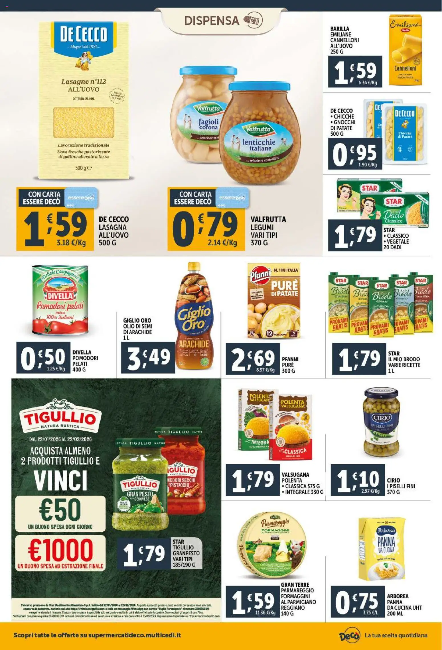 Volantino Decò del 30.01.2026 | Pagina: 14 | Prodotti: Lenticchie, Olio, Lasagna, Parmigiano